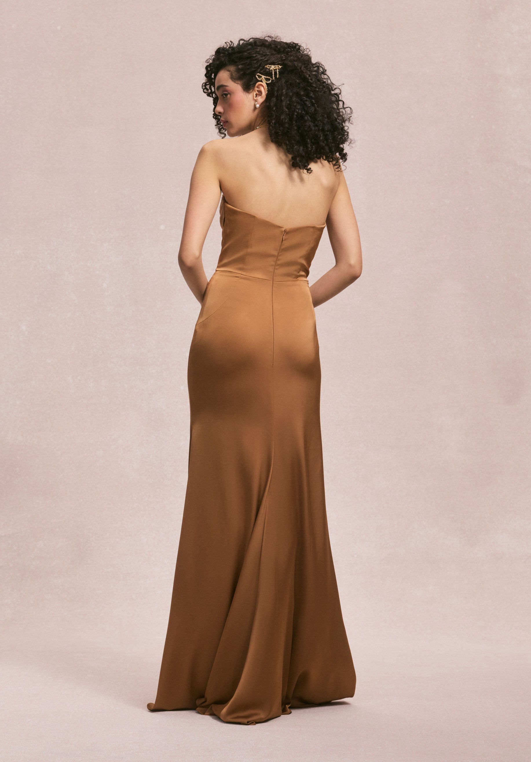 Formal Dresses Long Formal Mermaid Evening Dress MGNY Madeline Gardner New York 31259 Bronze