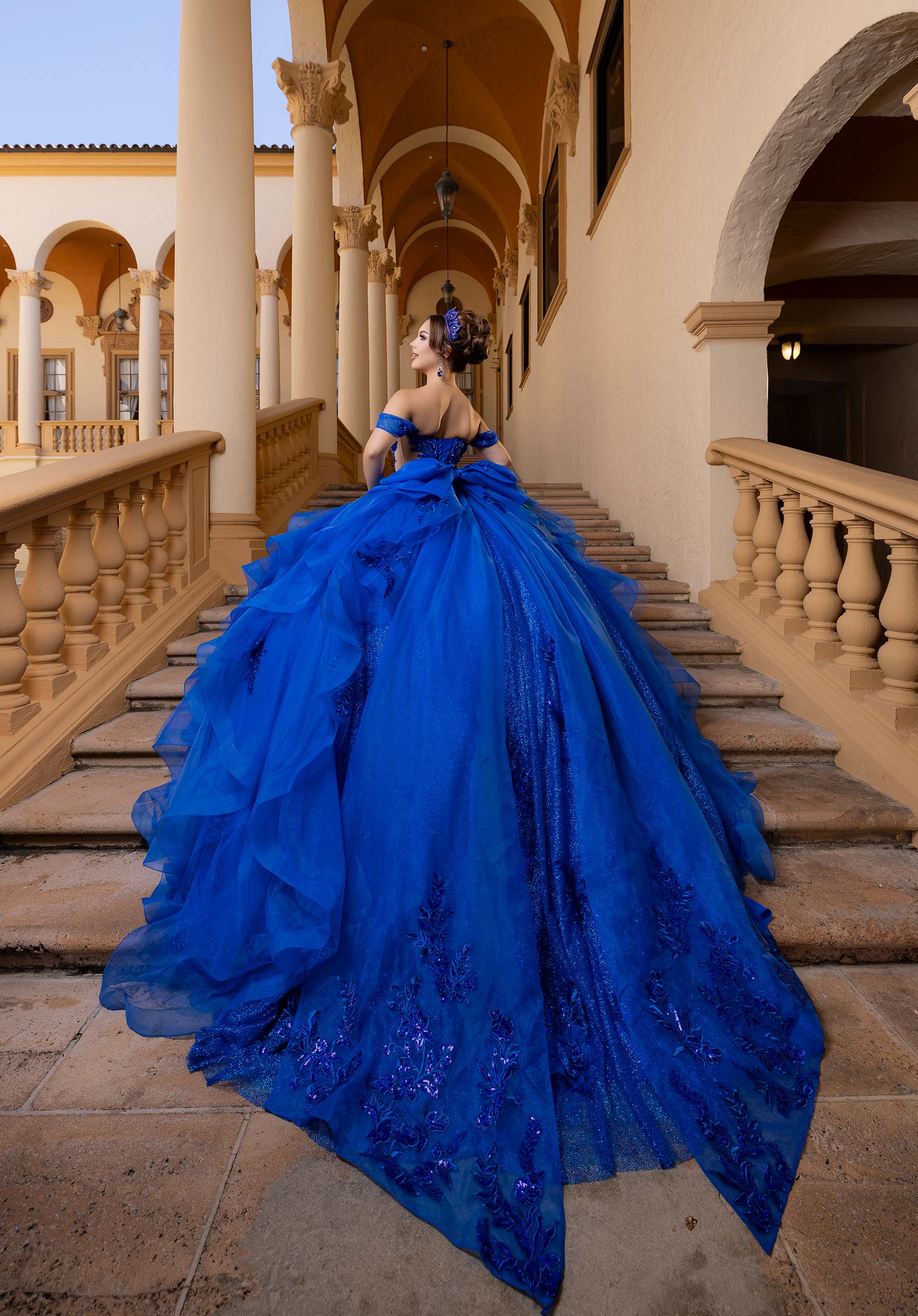 Off-the-Shoulder Floor-Length Tulle Quinceañera Ball Gown MGNY Madeline Gardner New York 4080000