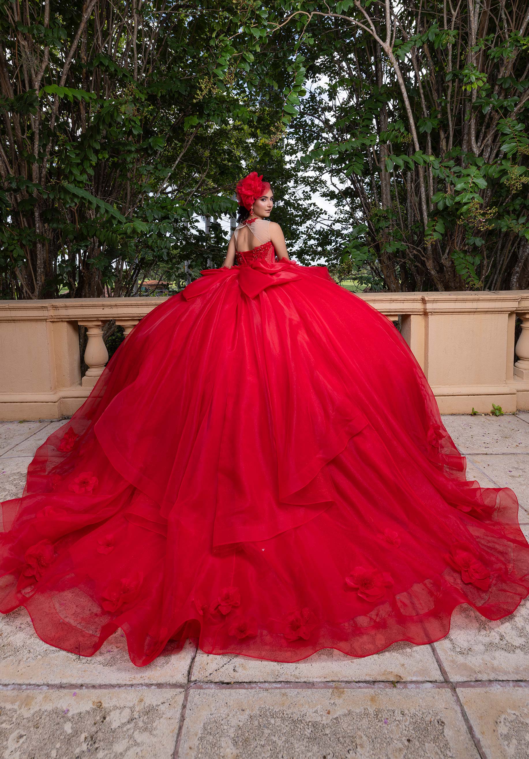 Illusion Floor-Length Tulle Quinceañera Ball Gown MGNY Madeline Gardner New York 4080012
