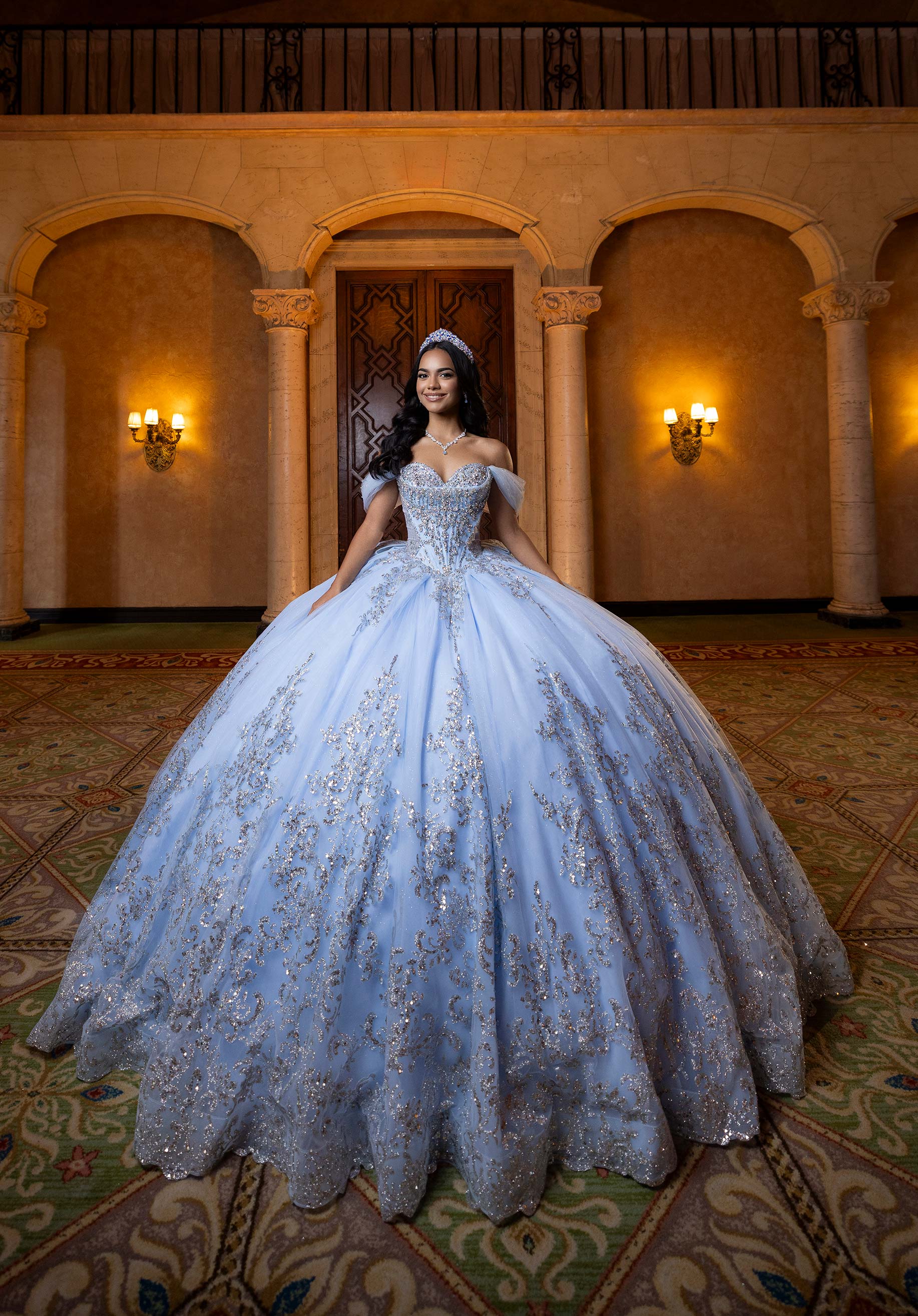Sweetheart Floor-Length Tulle Quinceañera Ball Gown MGNY 4080013