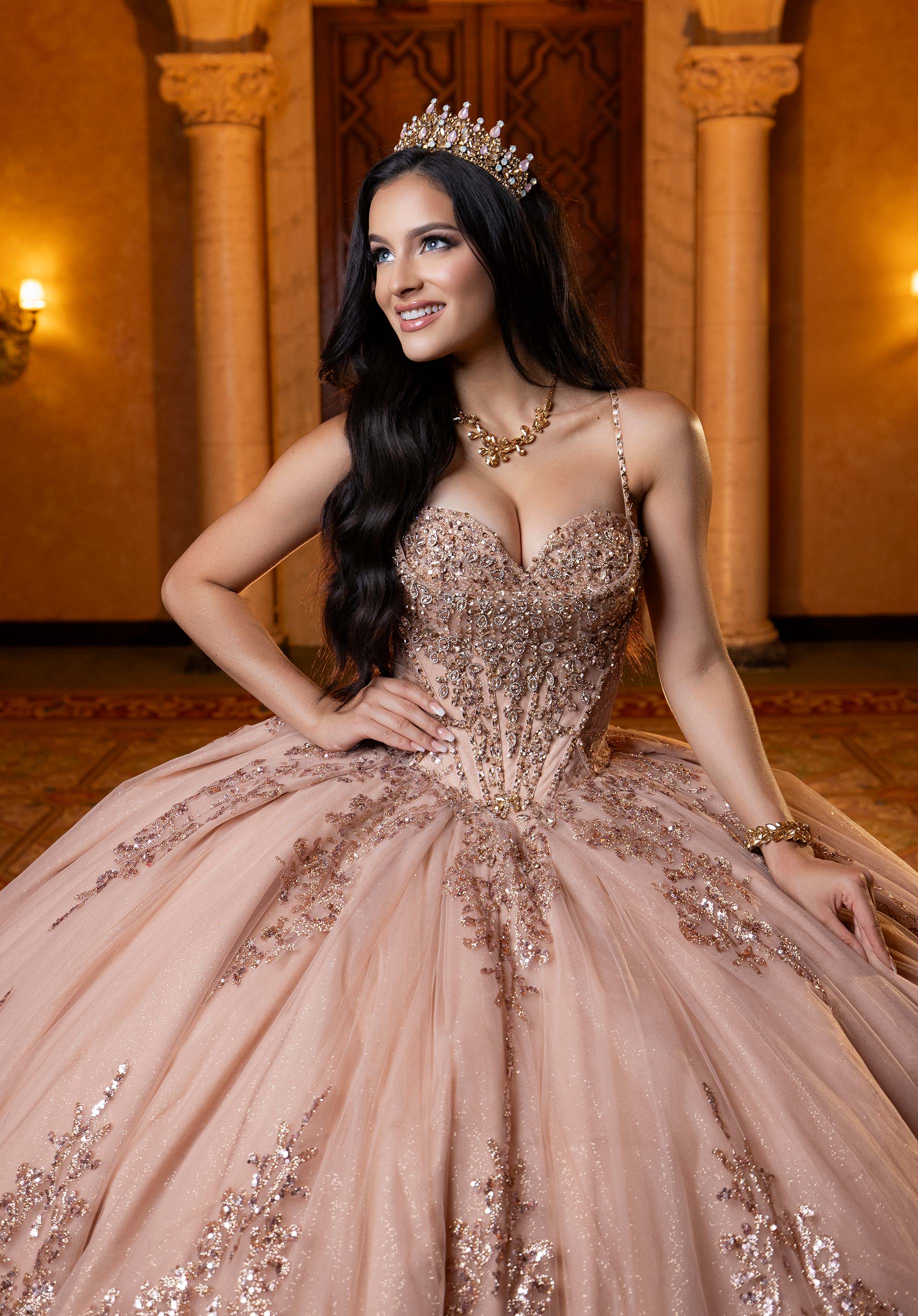 Sweetheart Floor-Length Tulle Quinceañera Ball Gown MGNY 4080013