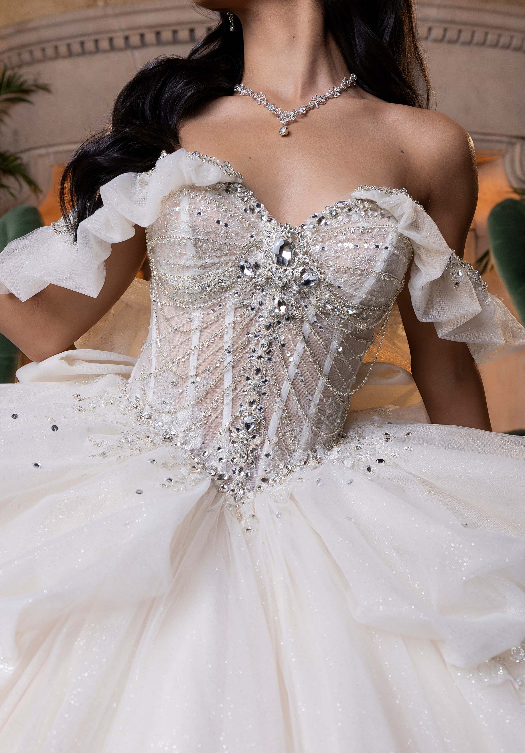 Sweetheart Floor-Length Tulle Quinceañera Ball Gown MGNY Madeline Gardner New York 4080014