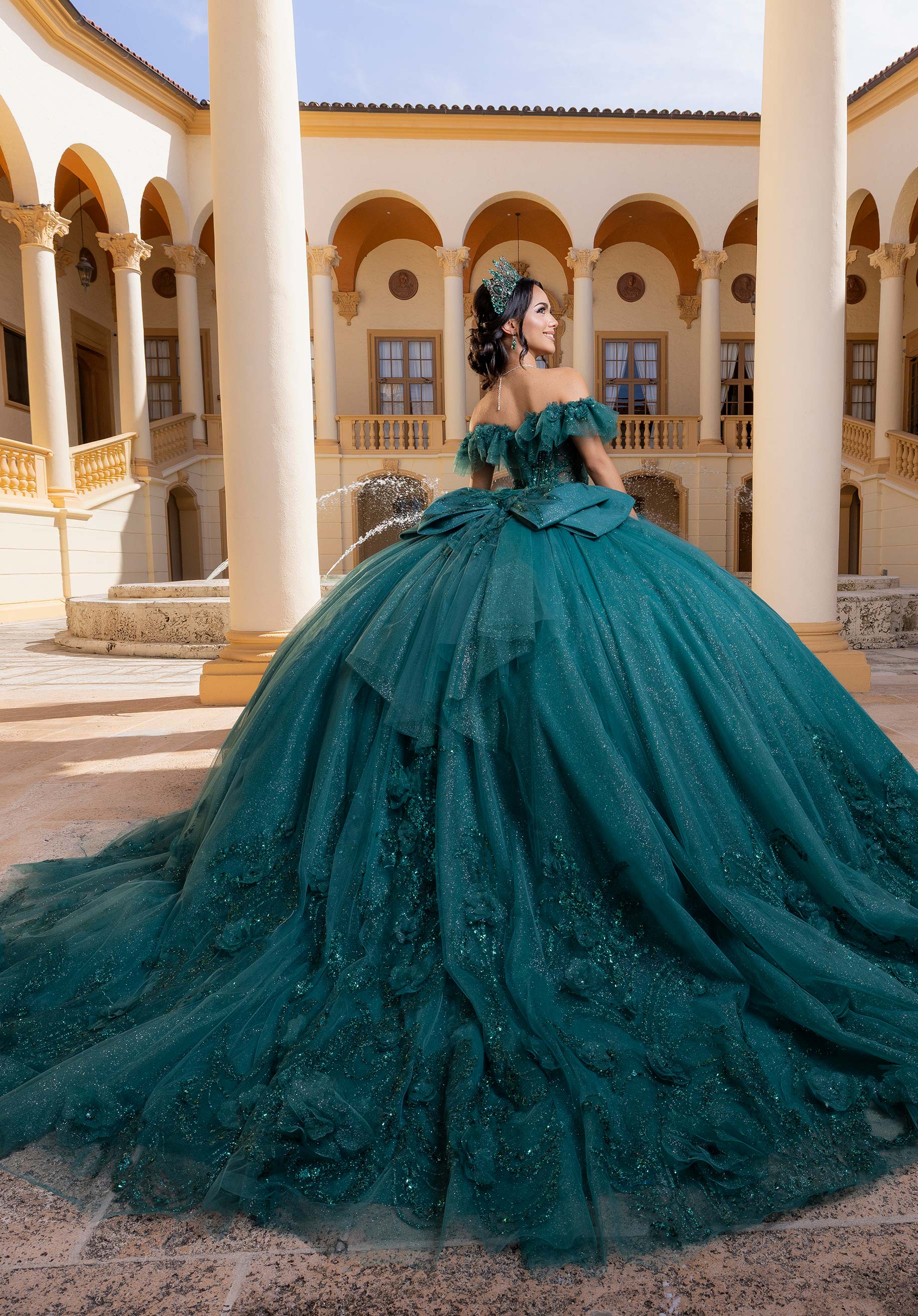 Off-the-Shoulder Floor-Length Tulle Formal Ball Gown MGNY Madeline Gardner New York 4080015