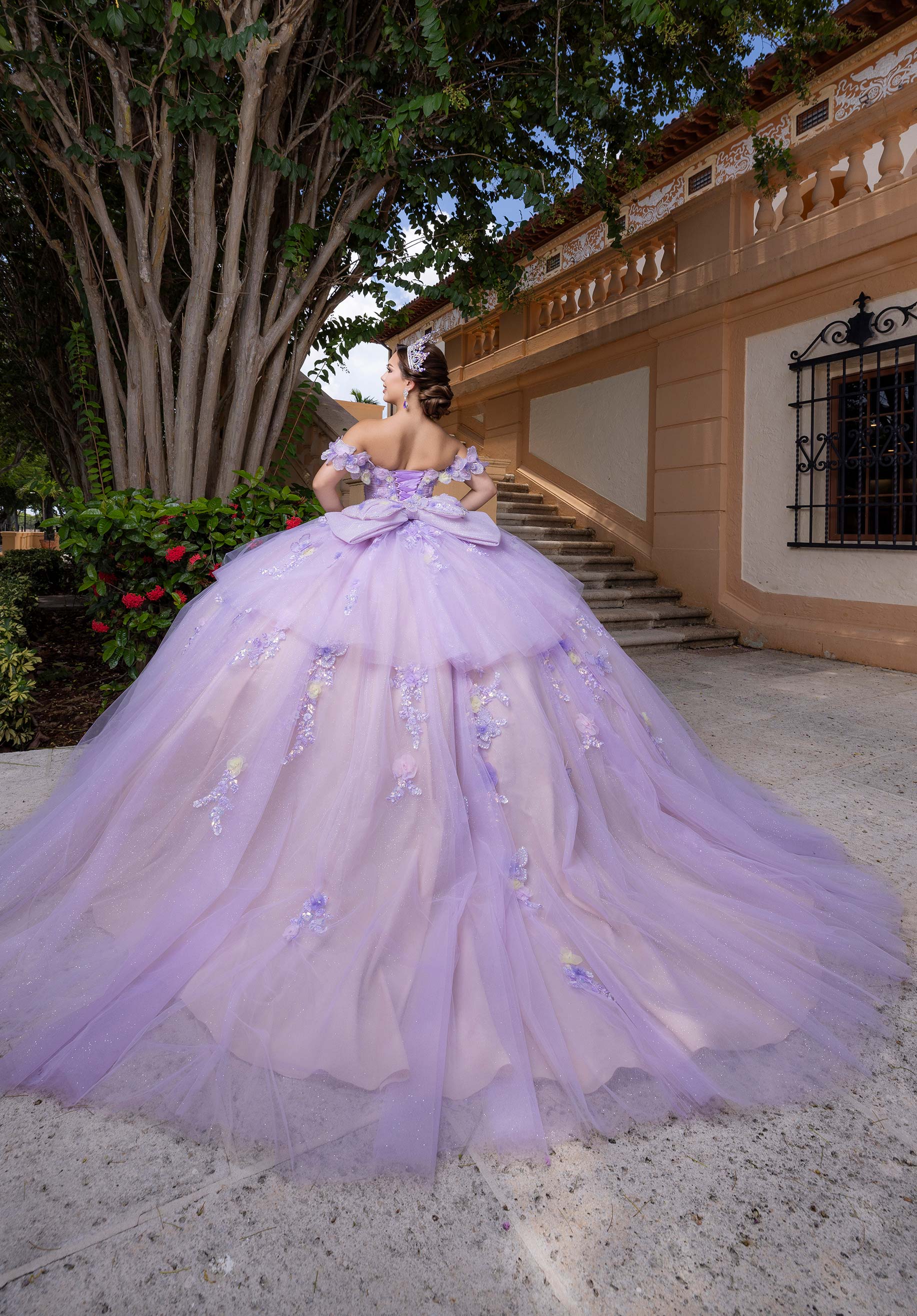 Off-the-Shoulder Floor-Length Tulle Quinceañera Ball Gown MGNY Madeline Gardner New York 4080017