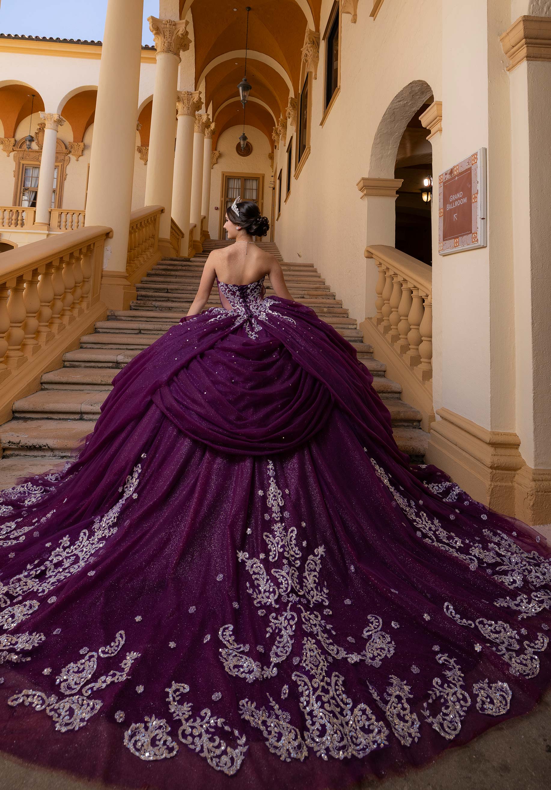 Off-the-Shoulder Floor-Length Tulle Quinceañera Ball Gown MGNY Madeline Gardner New York 4080019