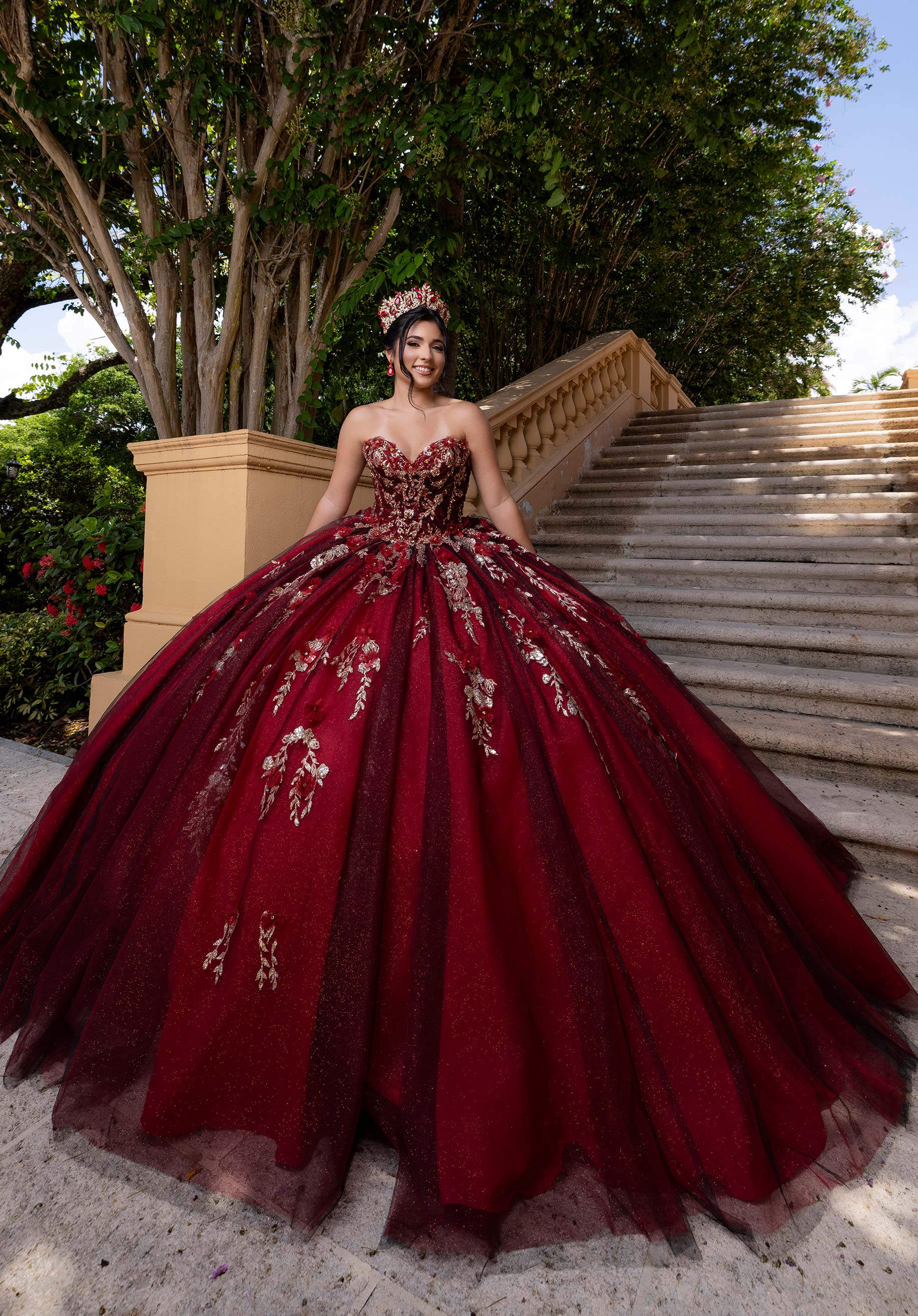 Off-the-Shoulder Floor-Length Tulle Quinceañera Ball Gown MGNY Madeline Gardner New York 4080022
