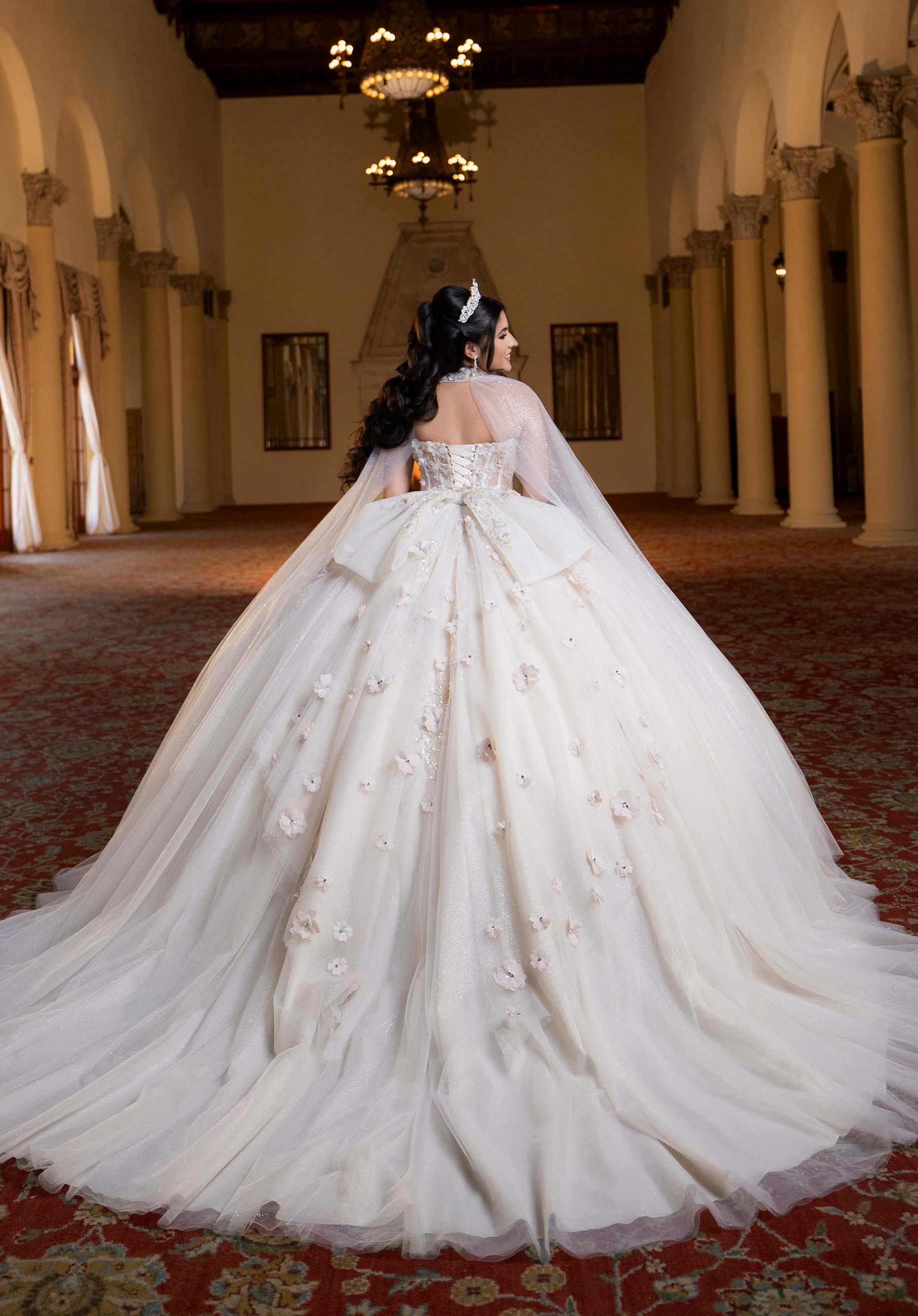 Sweetheart Floor-Length Tulle Quinceañera Ball Gown MGNY Madeline Gardner New York 4080023