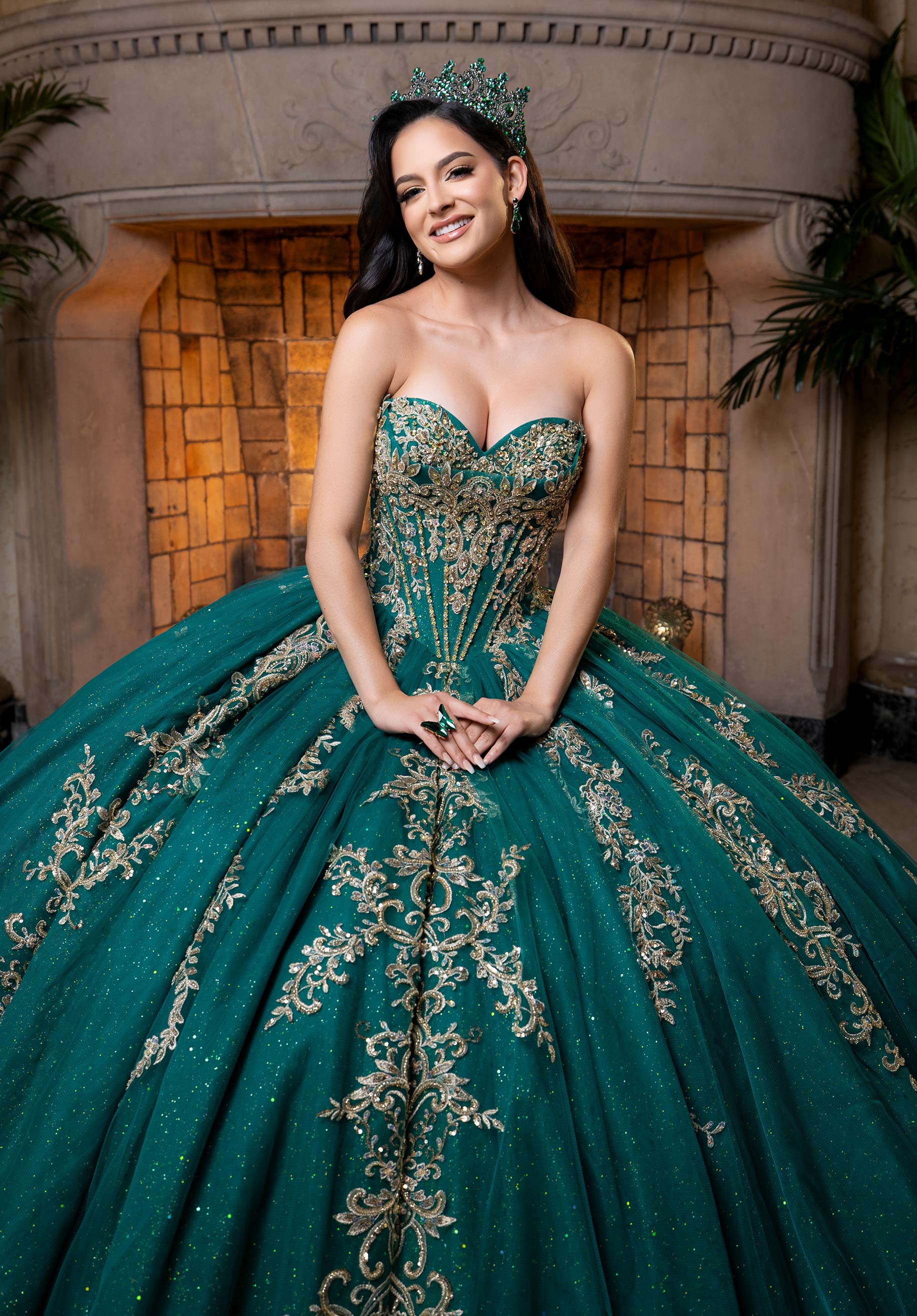 Sweetheart Floor-Length Tulle Quinceañera Ball Gown MGNY Madeline Gardner New York 4080026