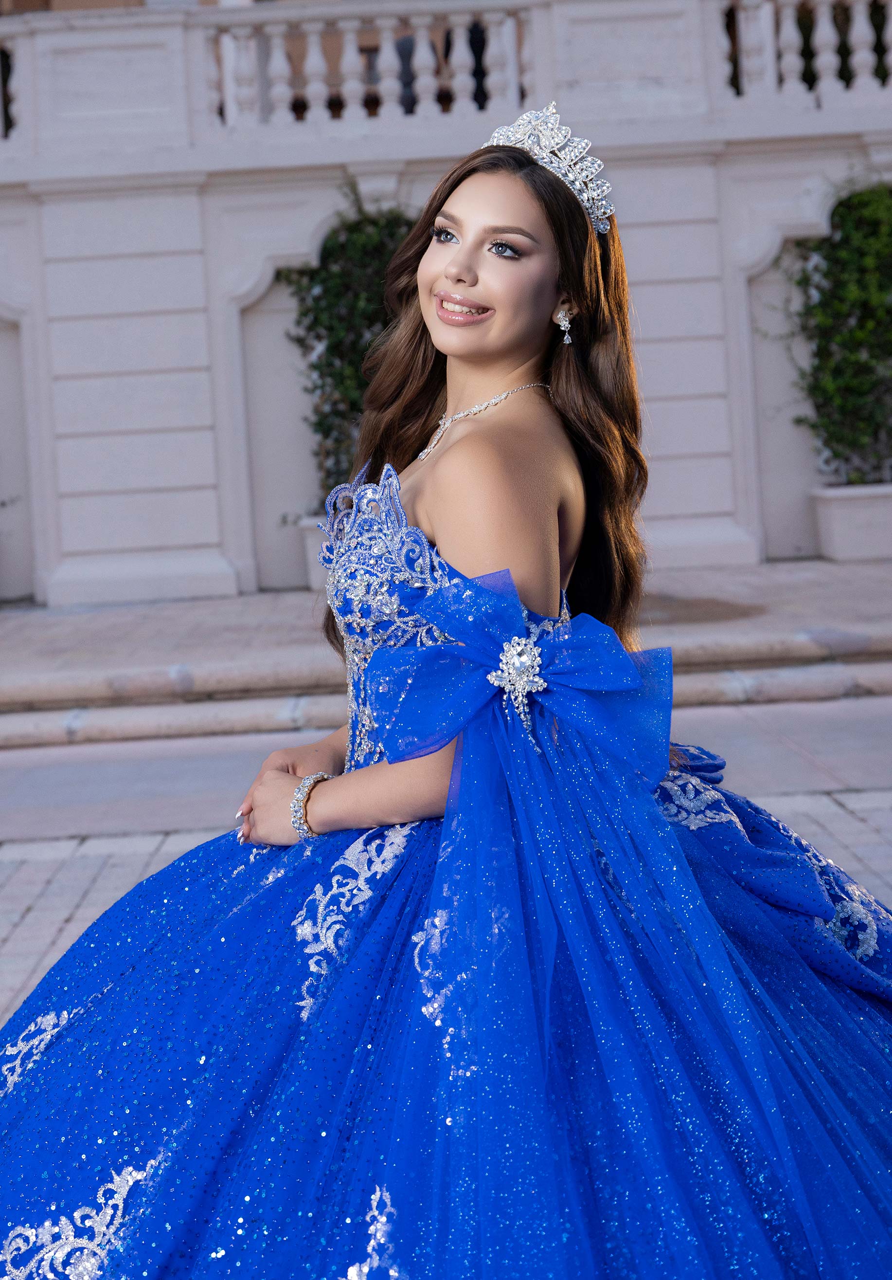 Off-the-Shoulder Floor-Length Tulle Quinceañera Ball Gown MGNY Madeline Gardner New York 4080028