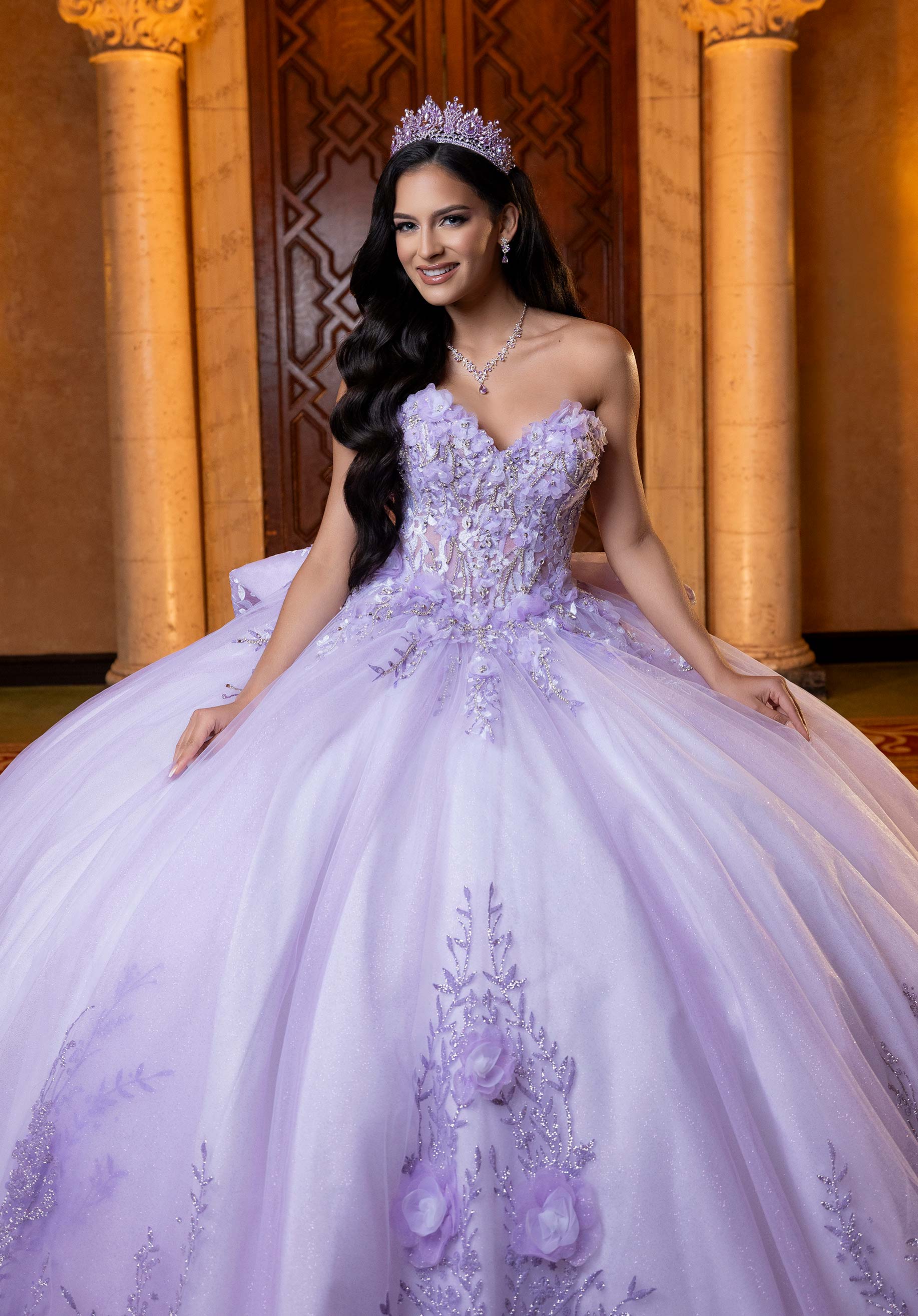 Off-the-Shoulder Floor-Length Tulle Quinceañera Ball Gown MGNY Madeline Gardner New York 4080032