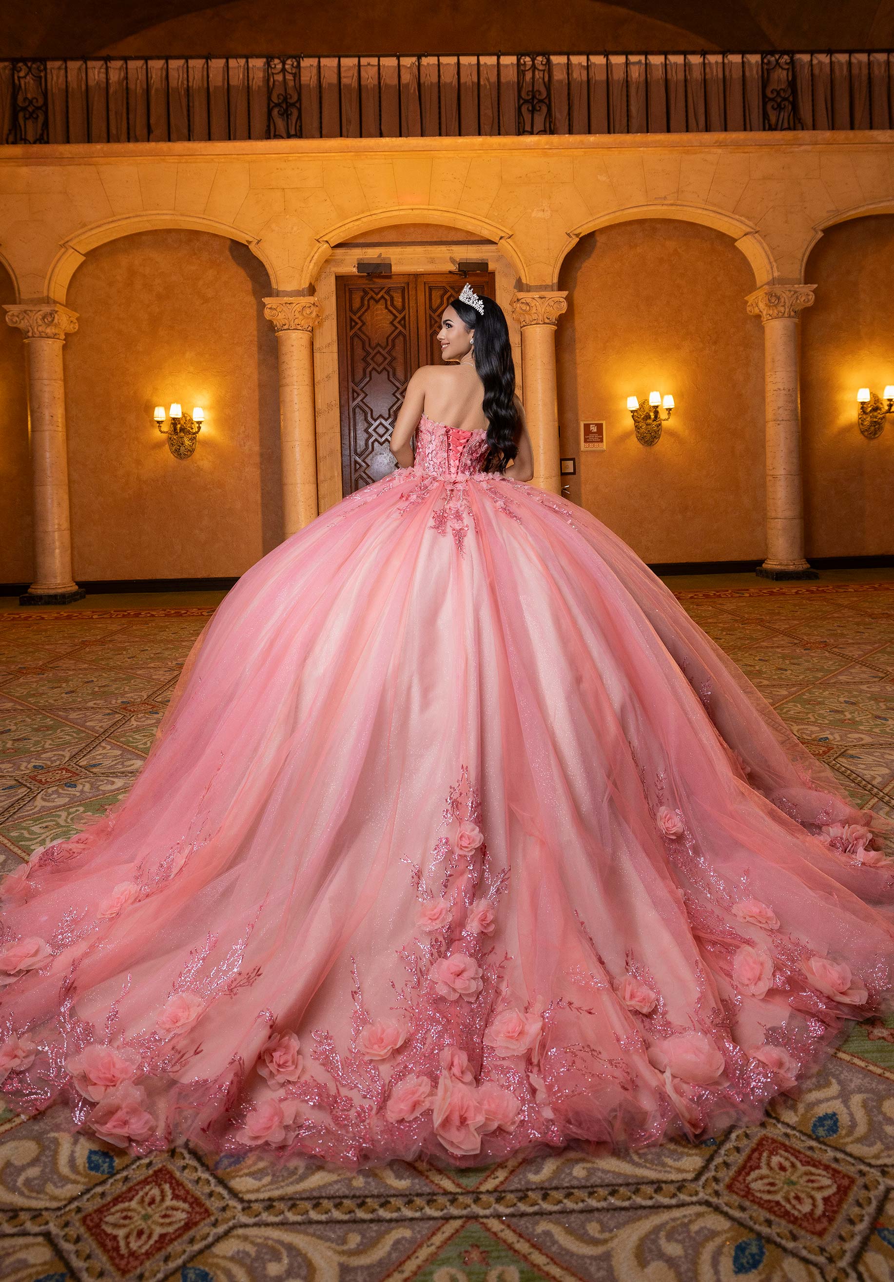 Off-the-Shoulder Floor-Length Tulle Quinceañera Ball Gown MGNY Madeline Gardner New York 4080032