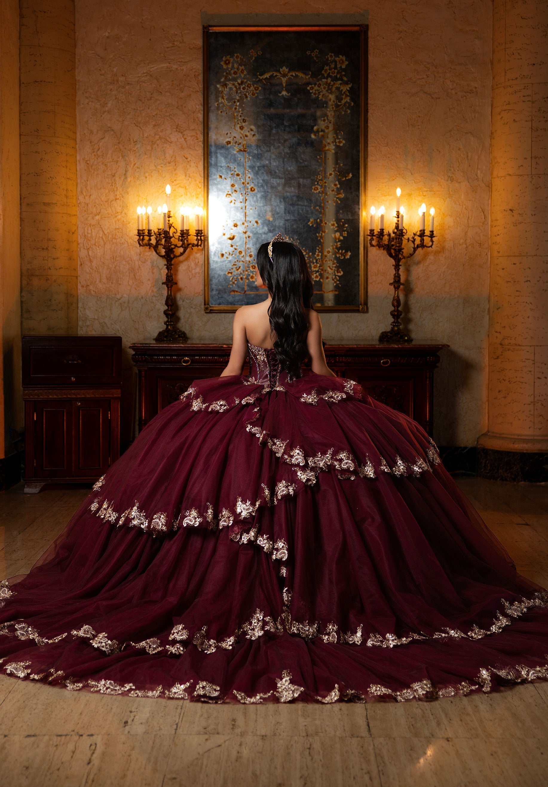 Sweetheart Floor-Length Tulle Quinceanera Ball Gown MGNY 4080040