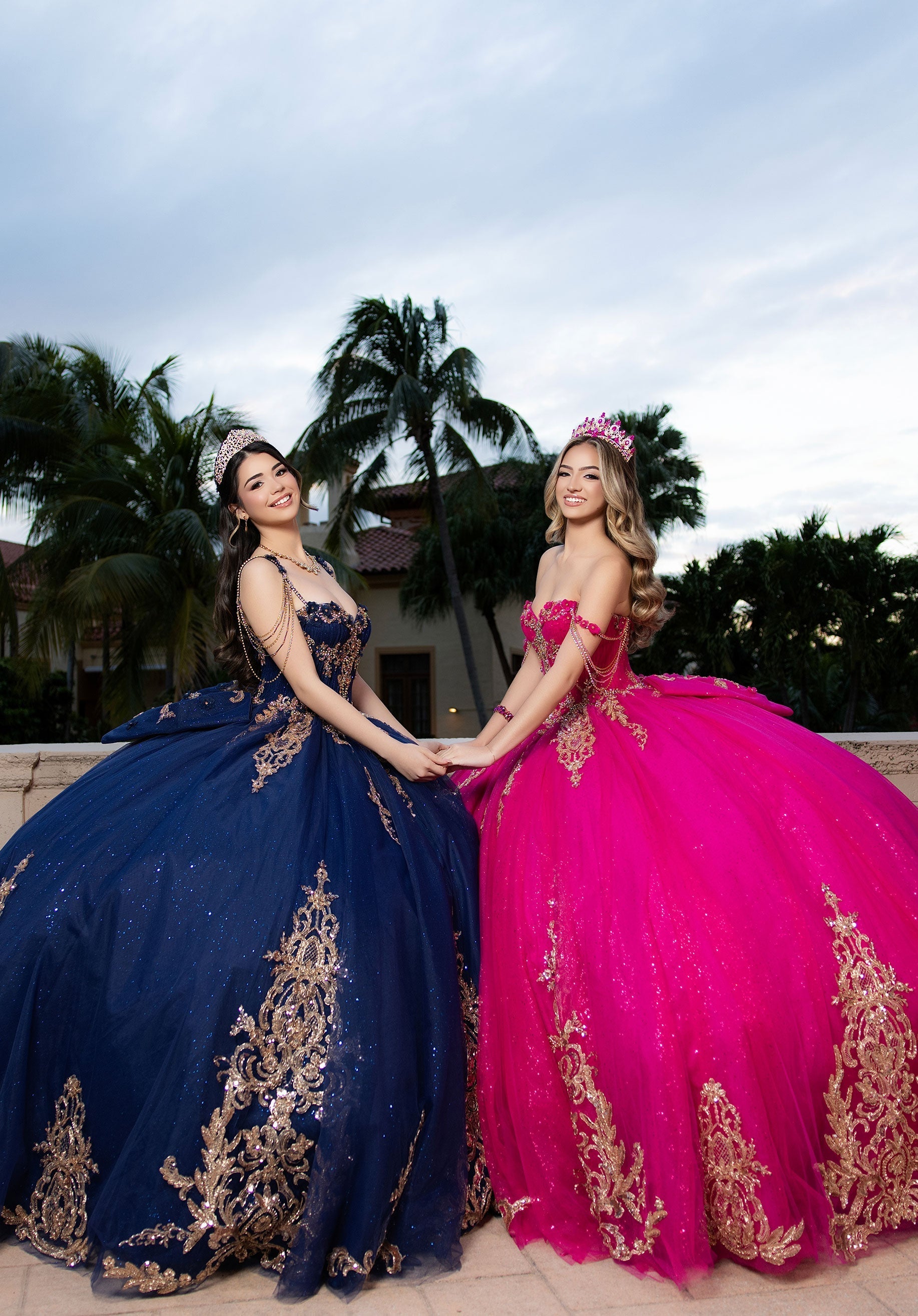 Strapless Curved Neck Floor-Length Tulle Quinceanera Ball Gown MGNY 4080044