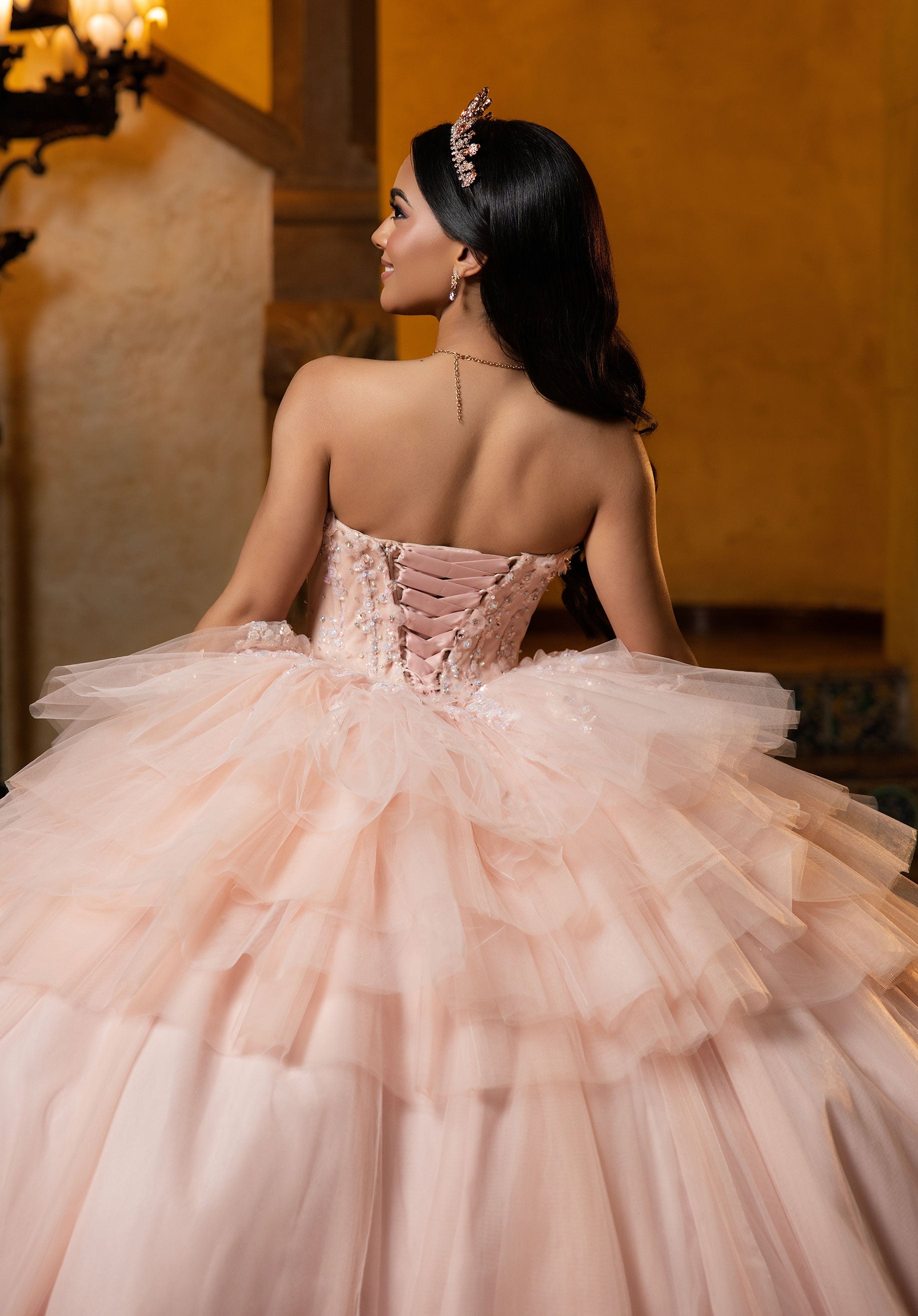 Off-the-Shoulder Floor-Length Tulle Quinceanera Ball Gown MGNY Madeline Gardner New York 4080050