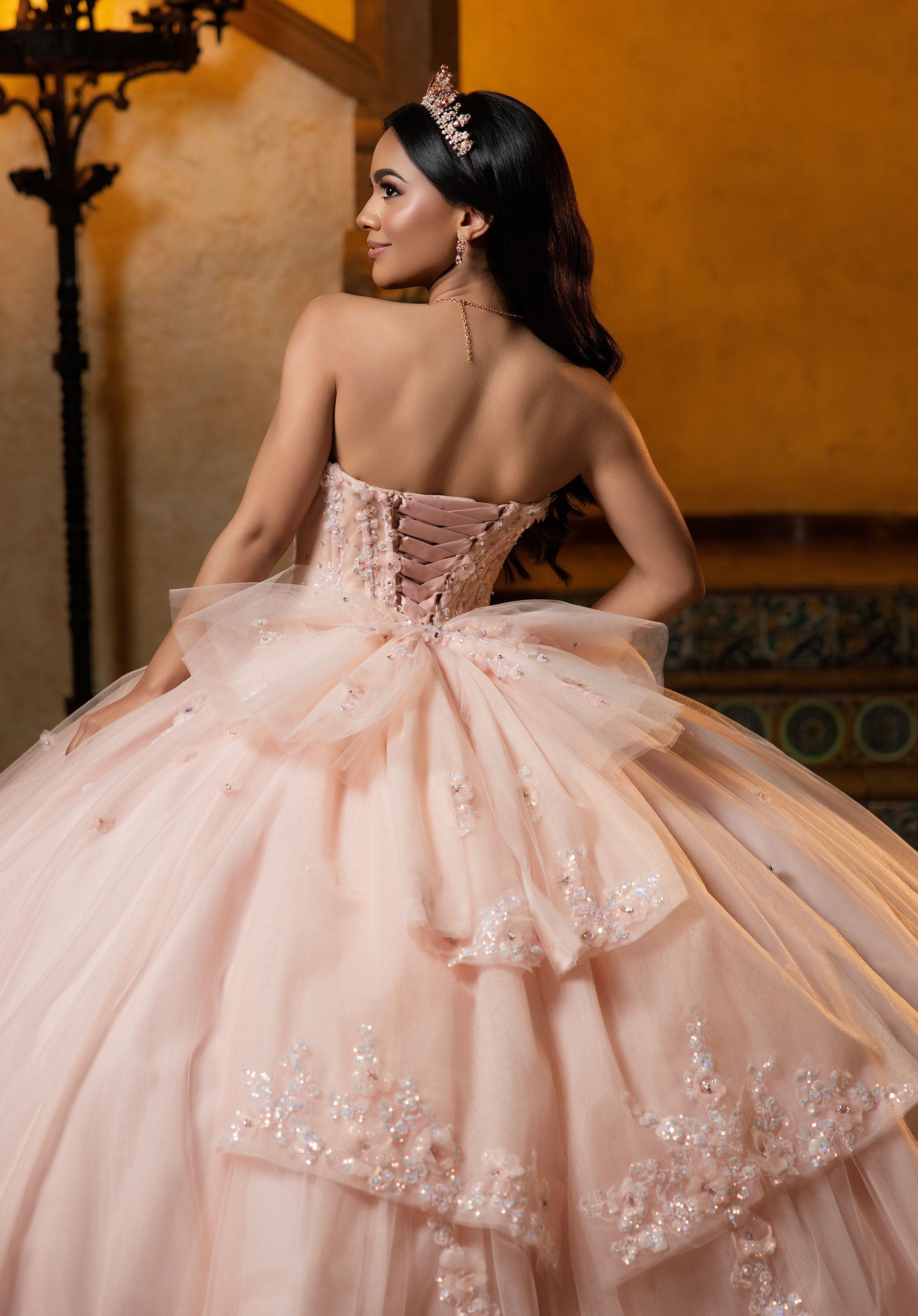 Off-the-Shoulder Floor-Length Tulle Quinceanera Ball Gown MGNY Madeline Gardner New York 4080050