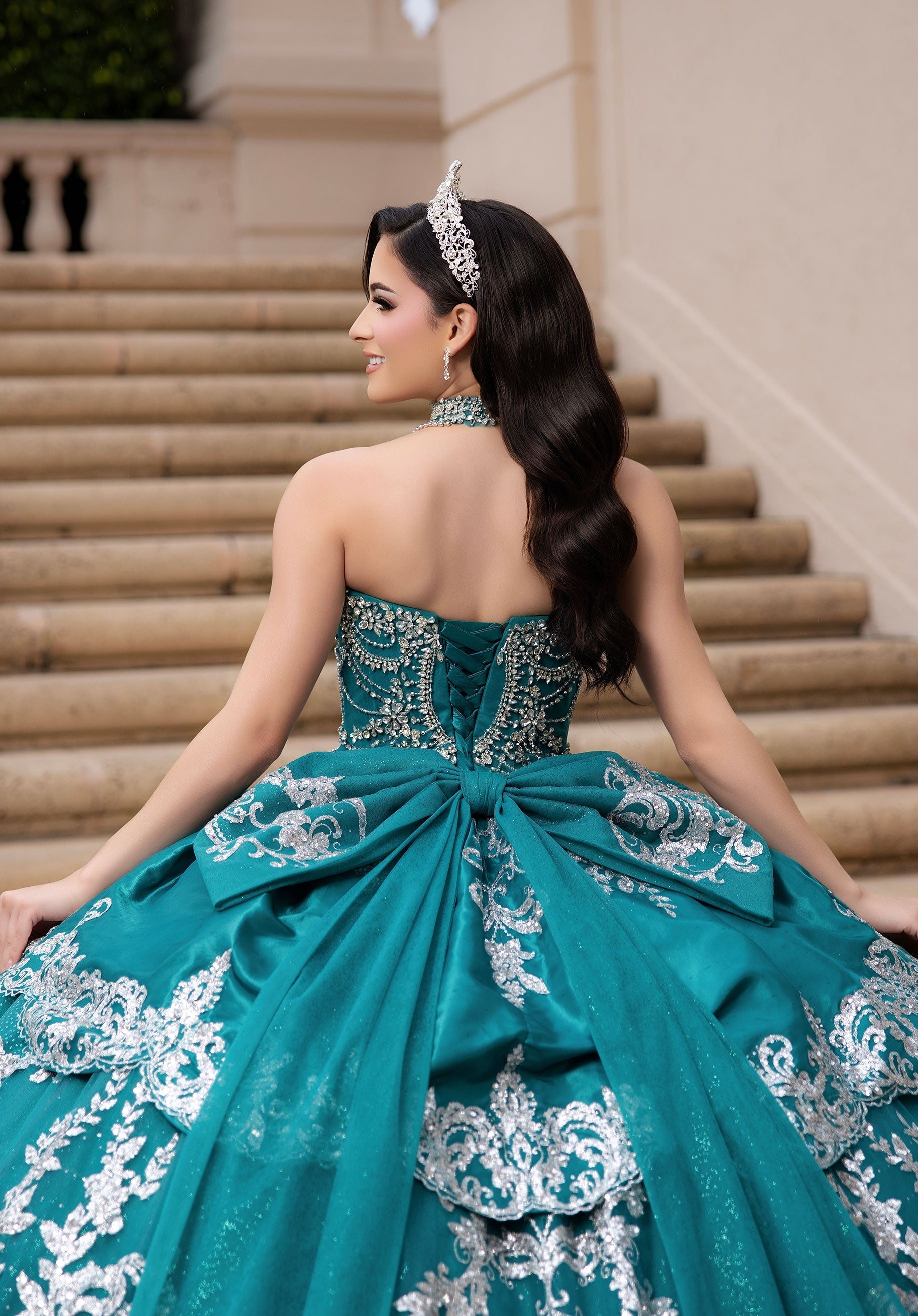 Off-the-Shoulder Floor-Length Tulle Quinceanera Ball Gown MGNY 4080051