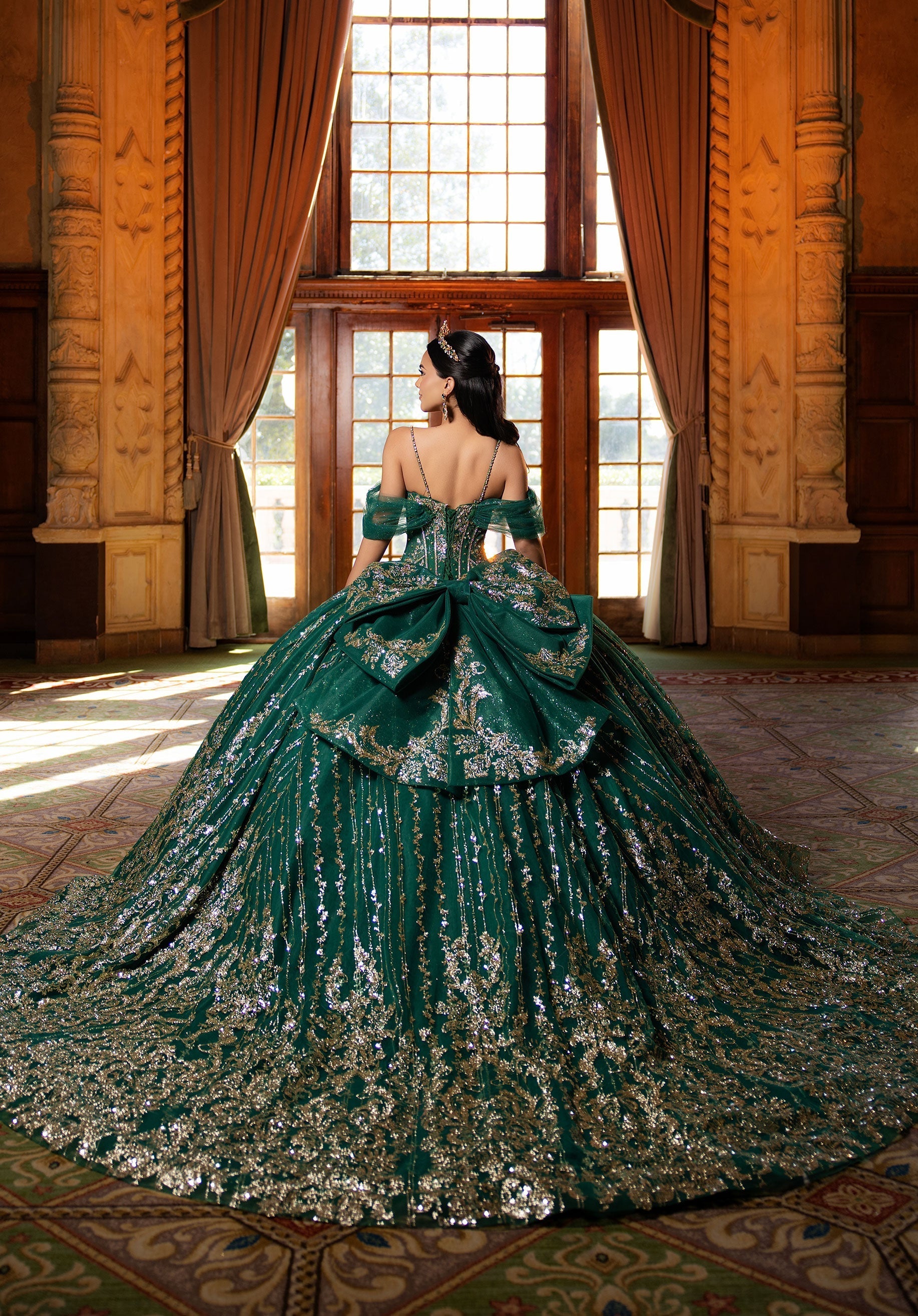 Sweetheart Floor-Length Satin Quinceanera Ball Gown MGNY 4080053