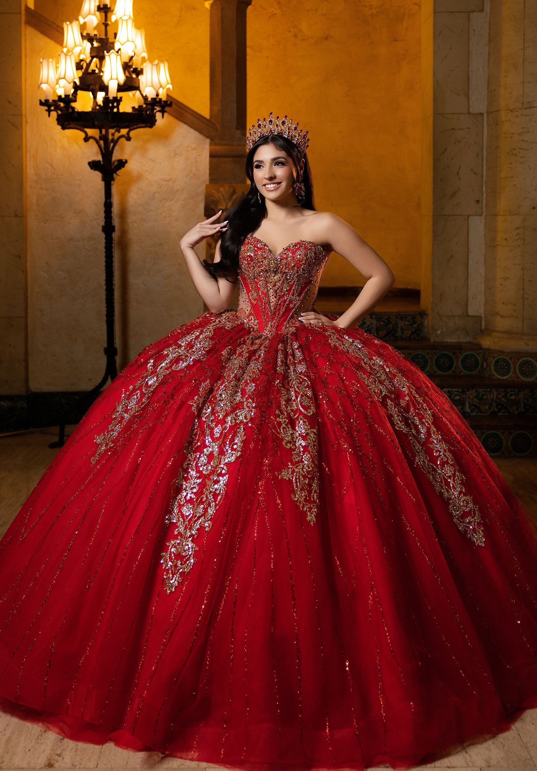 Sweetheart Floor-Length Tulle Quinceanera Ball Gown MGNY 4080059