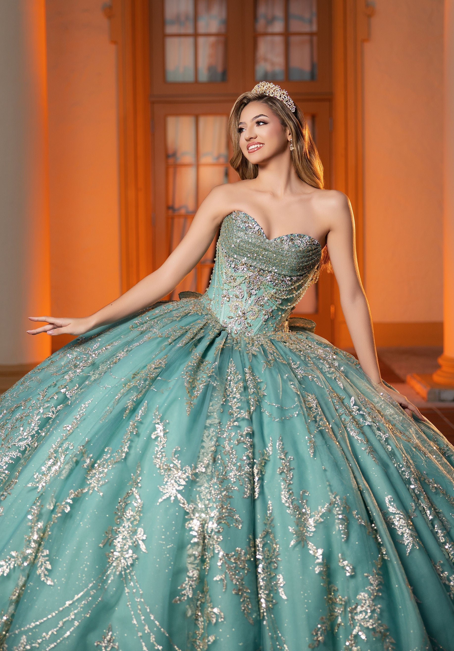 Sweetheart Floor-Length Tulle Quinceanera Ball Gown MGNY 4080061