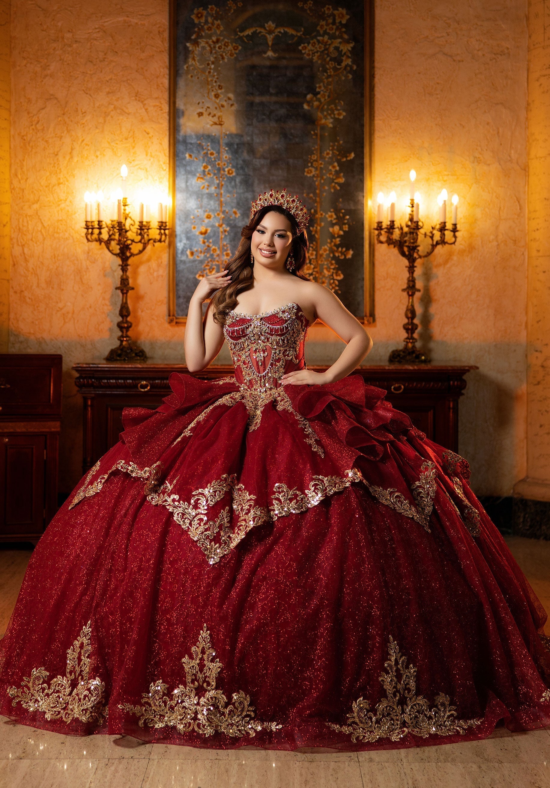 Sweetheart Floor-Length Tulle Quinceanera Ball Gown MGNY 4080062
