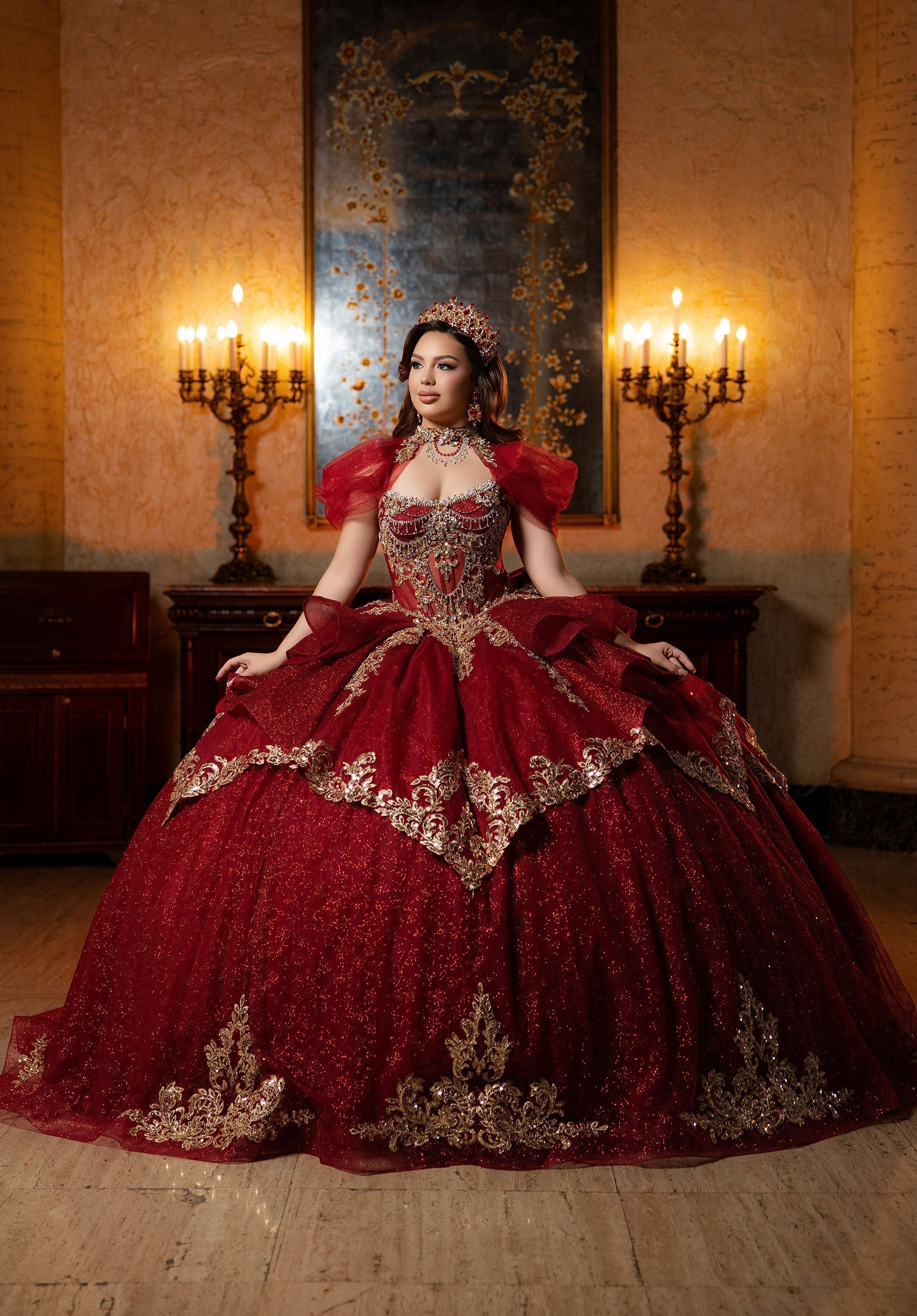 Sweetheart Floor-Length Tulle Quinceanera Ball Gown MGNY 4080062