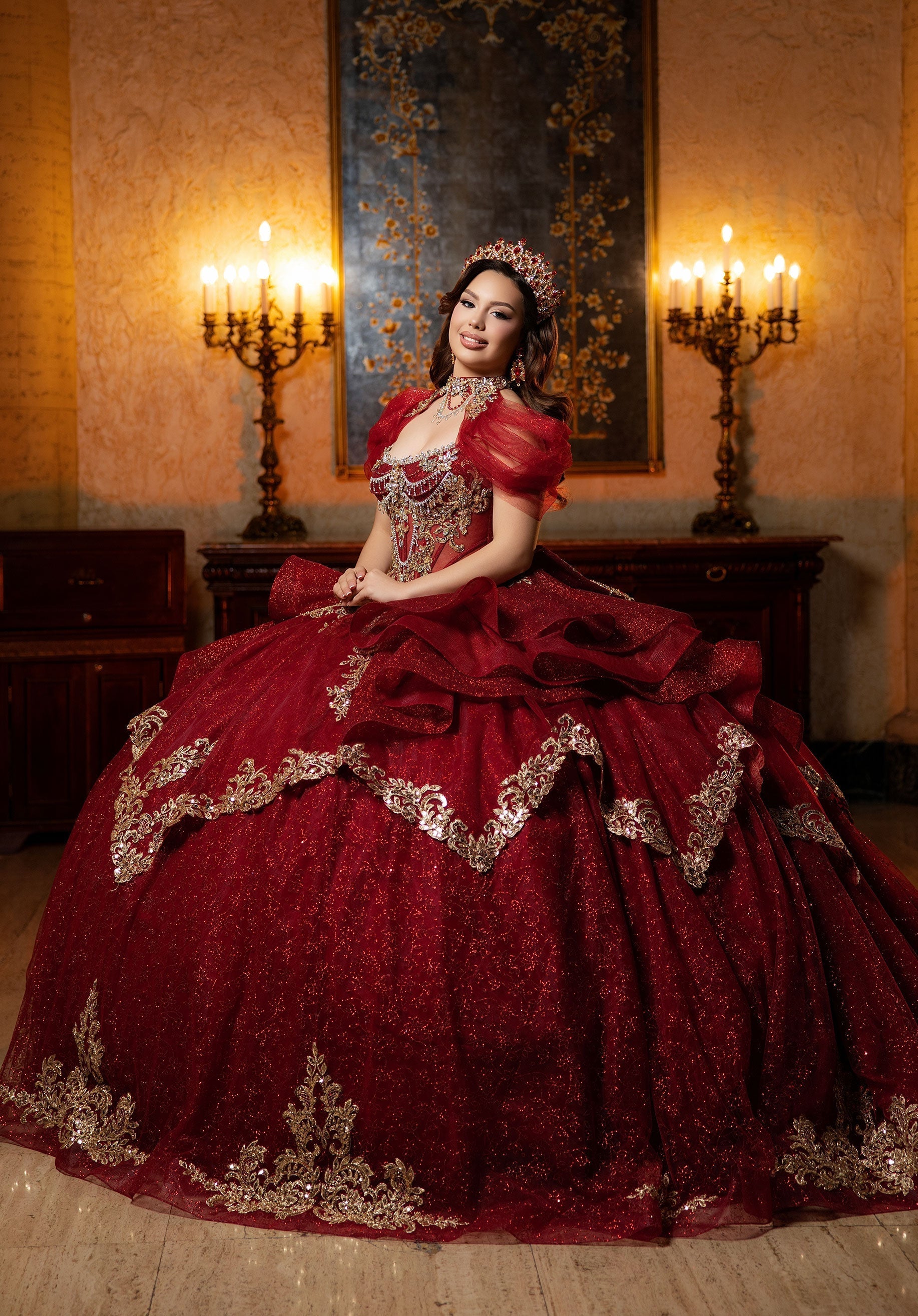 Sweetheart Floor-Length Tulle Quinceanera Ball Gown MGNY 4080062