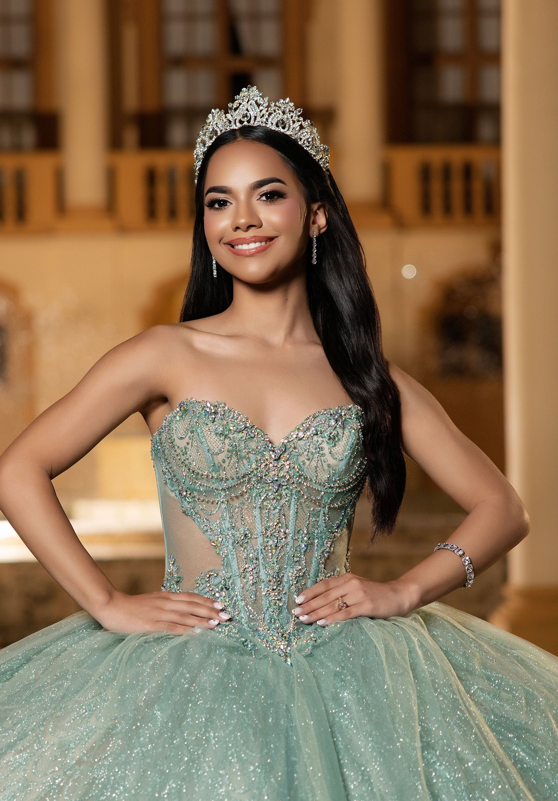 Sweetheart Floor-Length Tulle Quinceanera Ball Gown MGNY 4080063