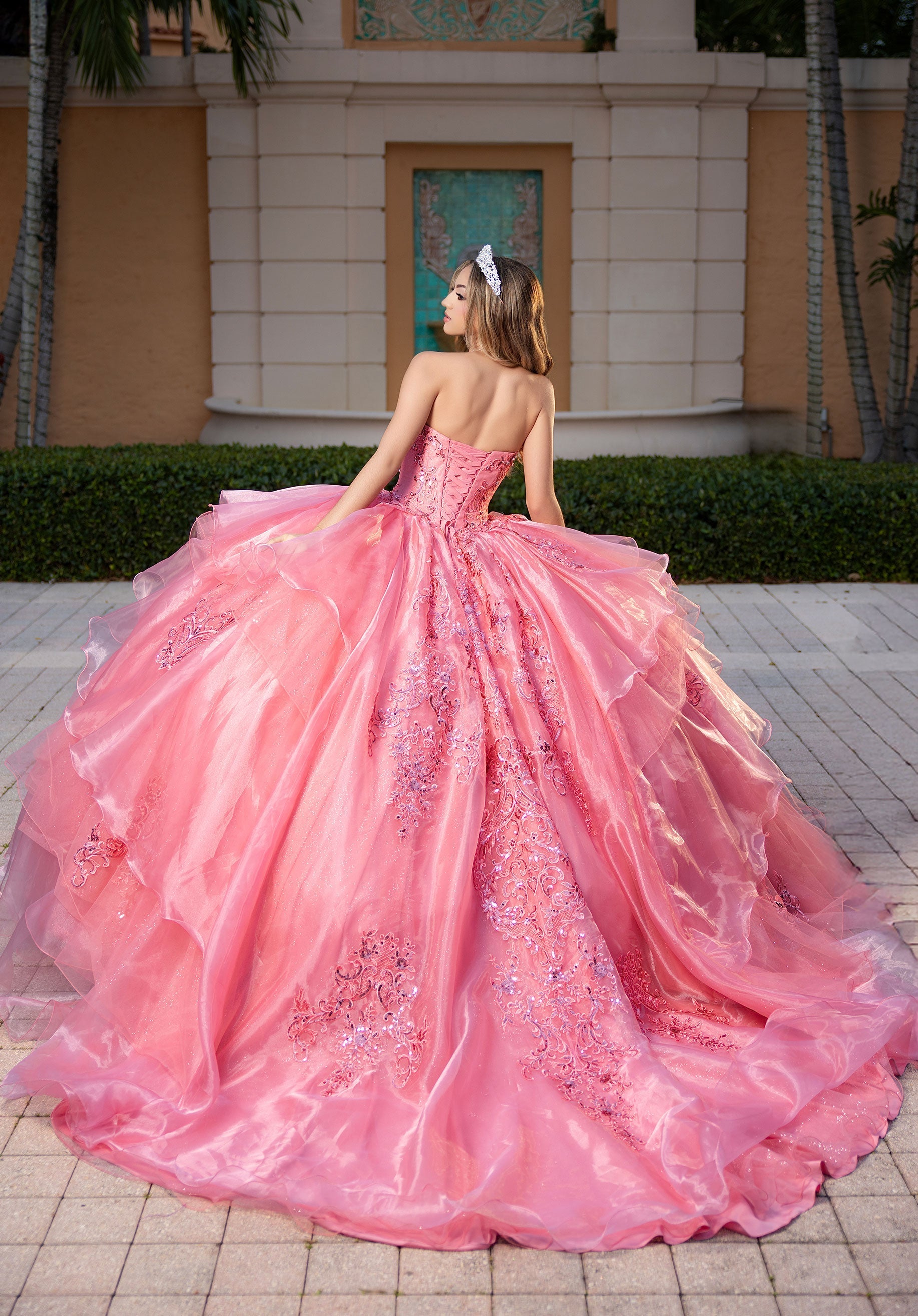 Sweetheart Floor-Length Tulle Quinceañera Ball Gown MGNY 4080064