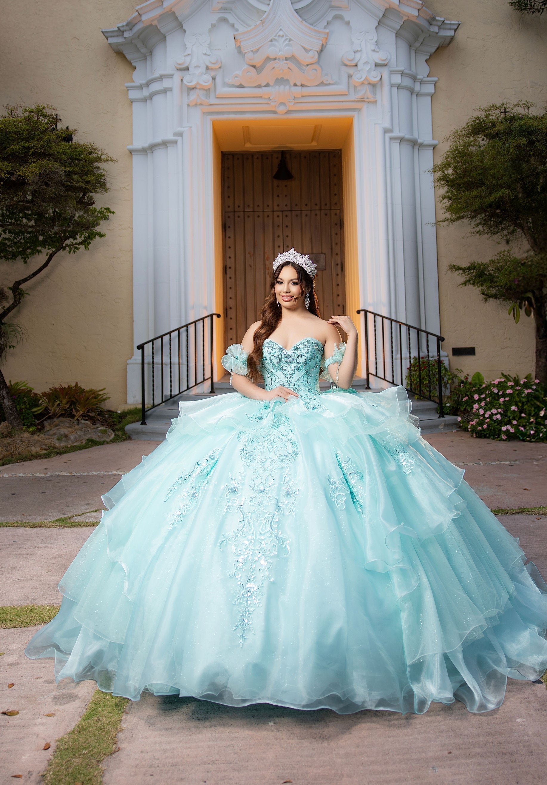 Sweetheart Floor-Length Tulle Quinceañera Ball Gown MGNY 4080064