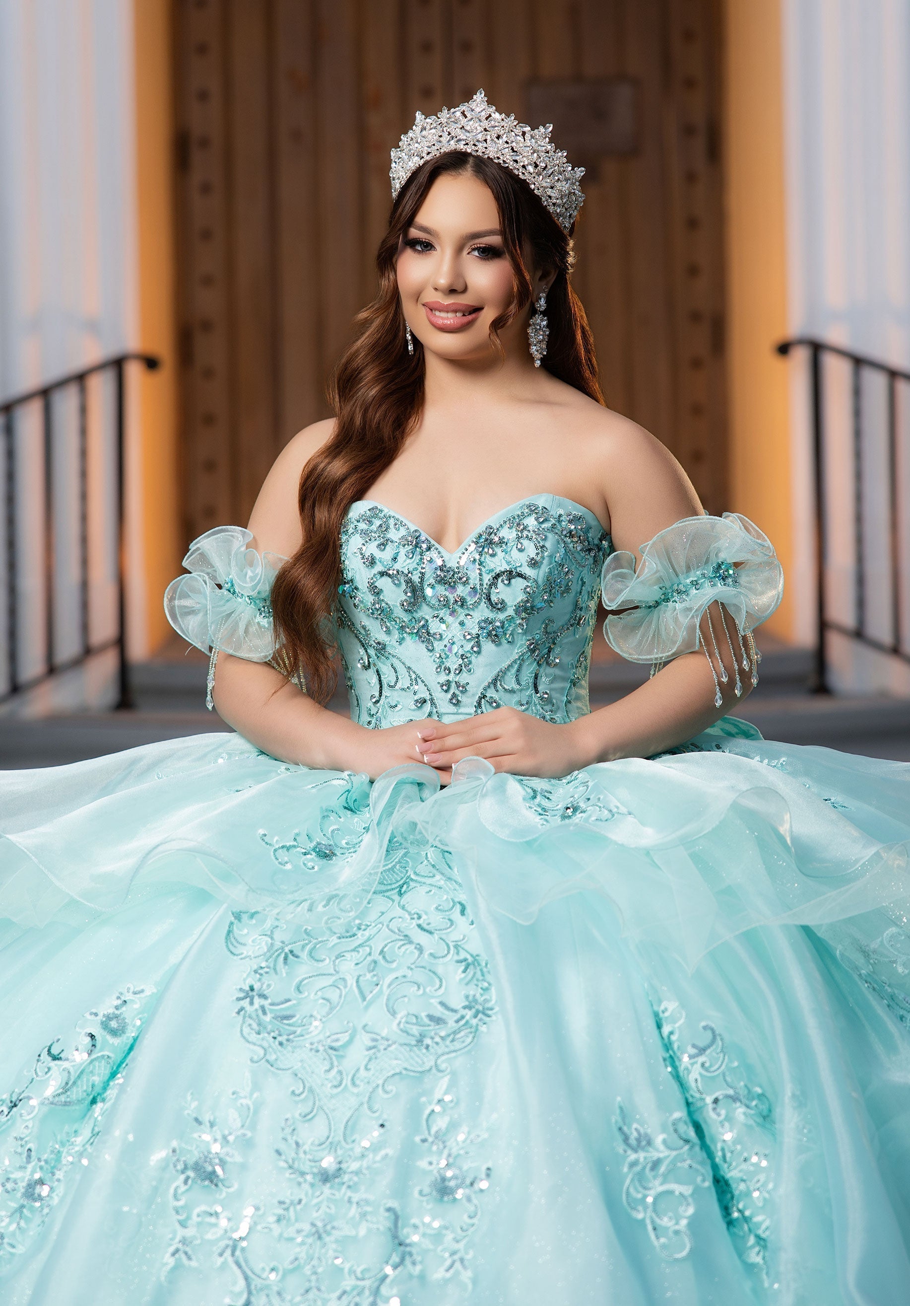 Sweetheart Floor-Length Tulle Quinceañera Ball Gown MGNY 4080064