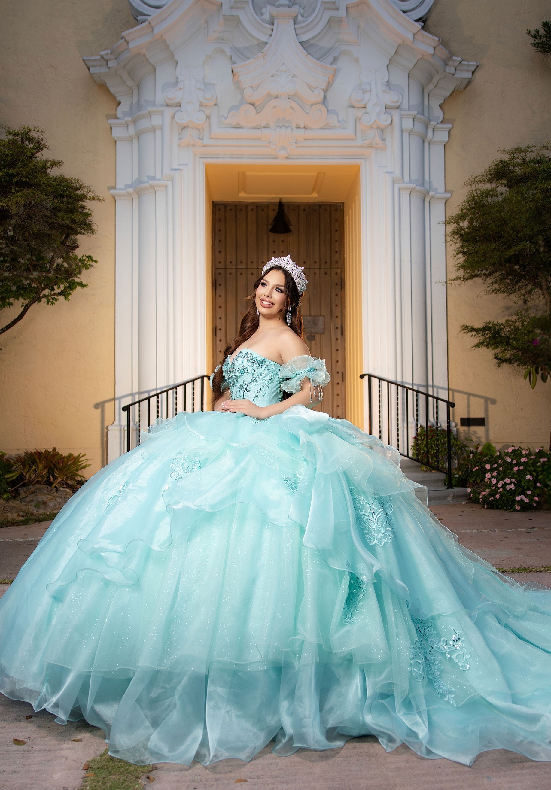 Sweetheart Floor-Length Tulle Quinceañera Ball Gown MGNY 4080064