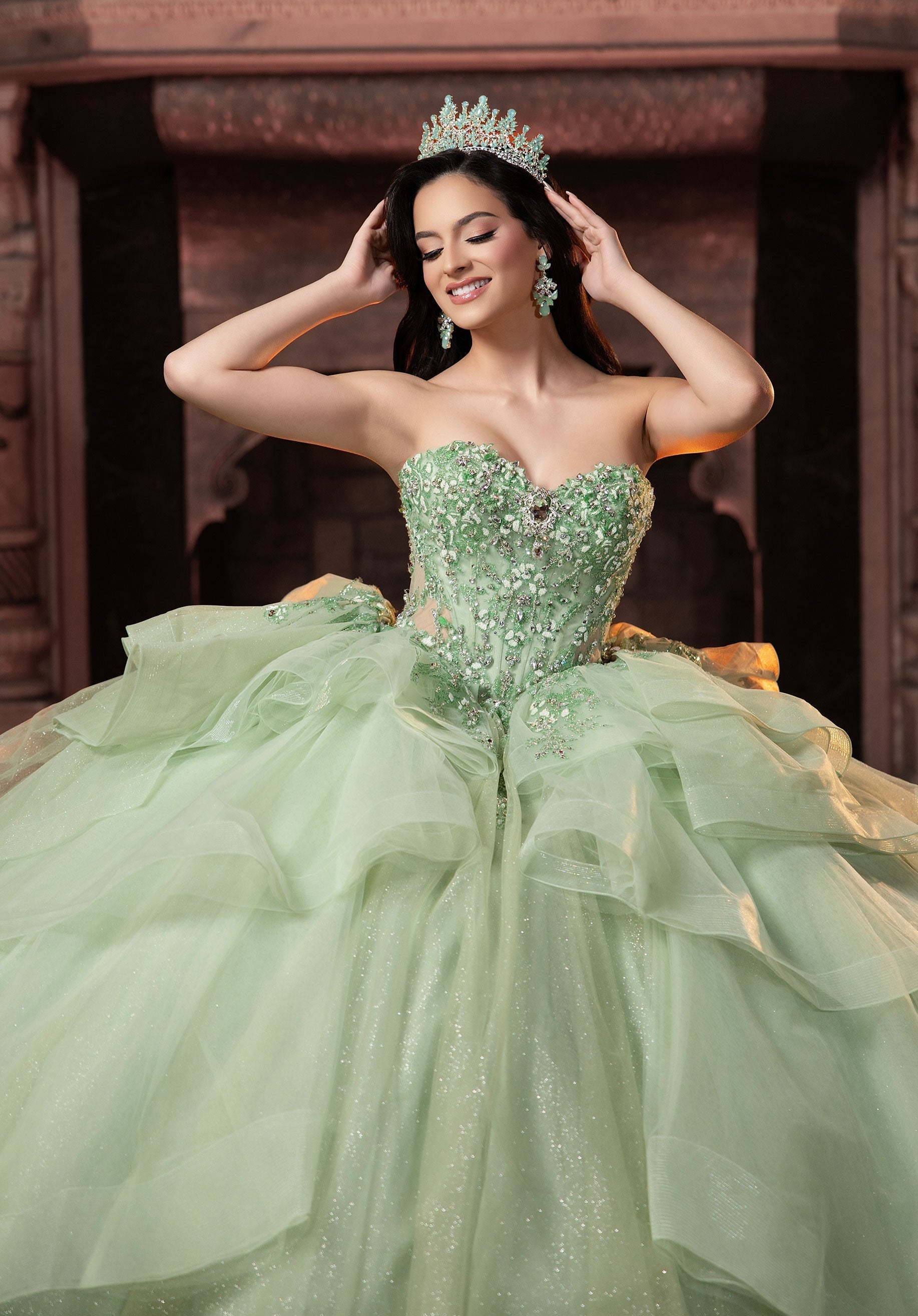 Sweetheart Floor-Length Tulle Quinceanera Ball Gown MGNY 4080066