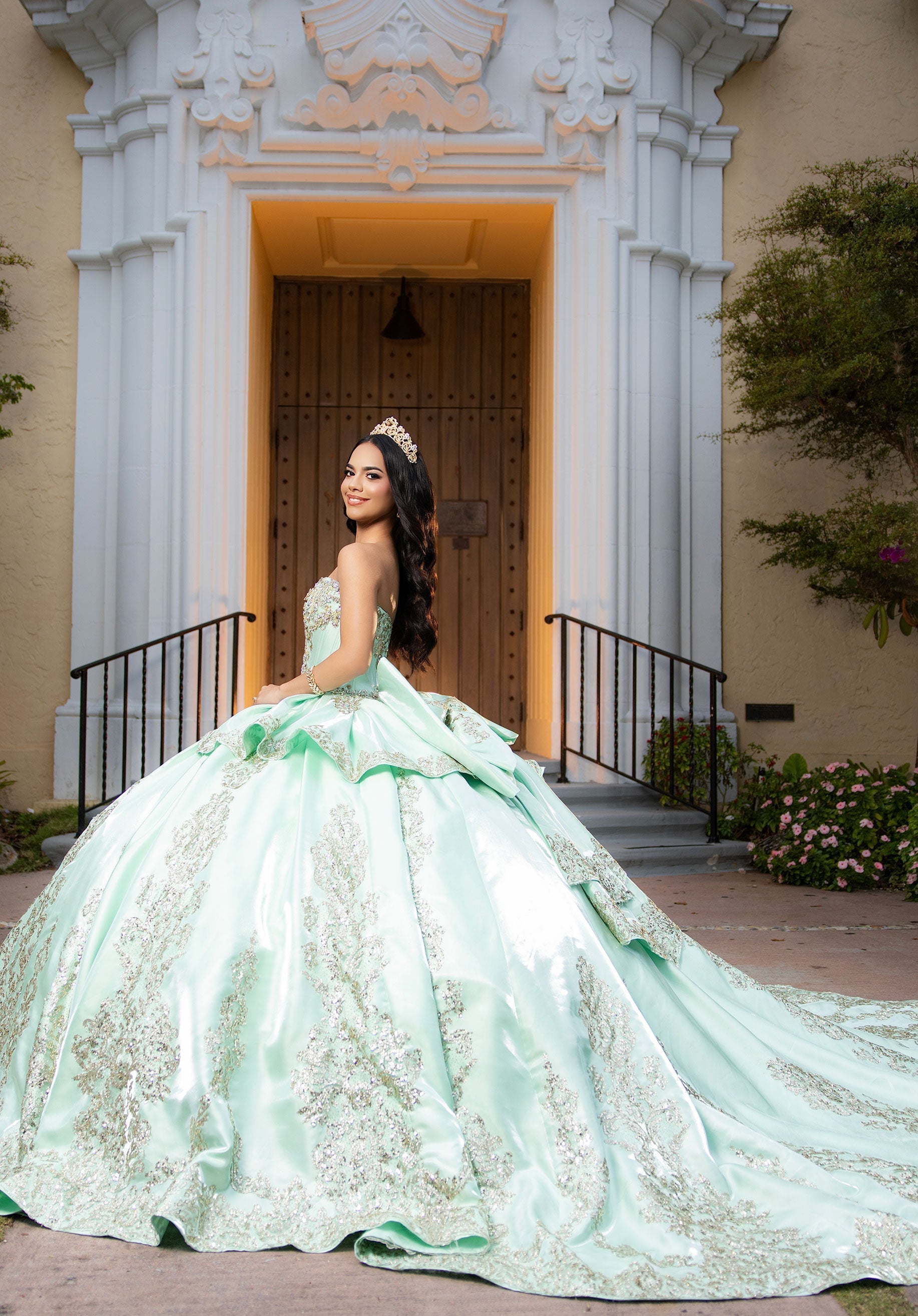 Sweetheart Floor-Length Satin Quinceanera Ball Gown MGNY 4080067