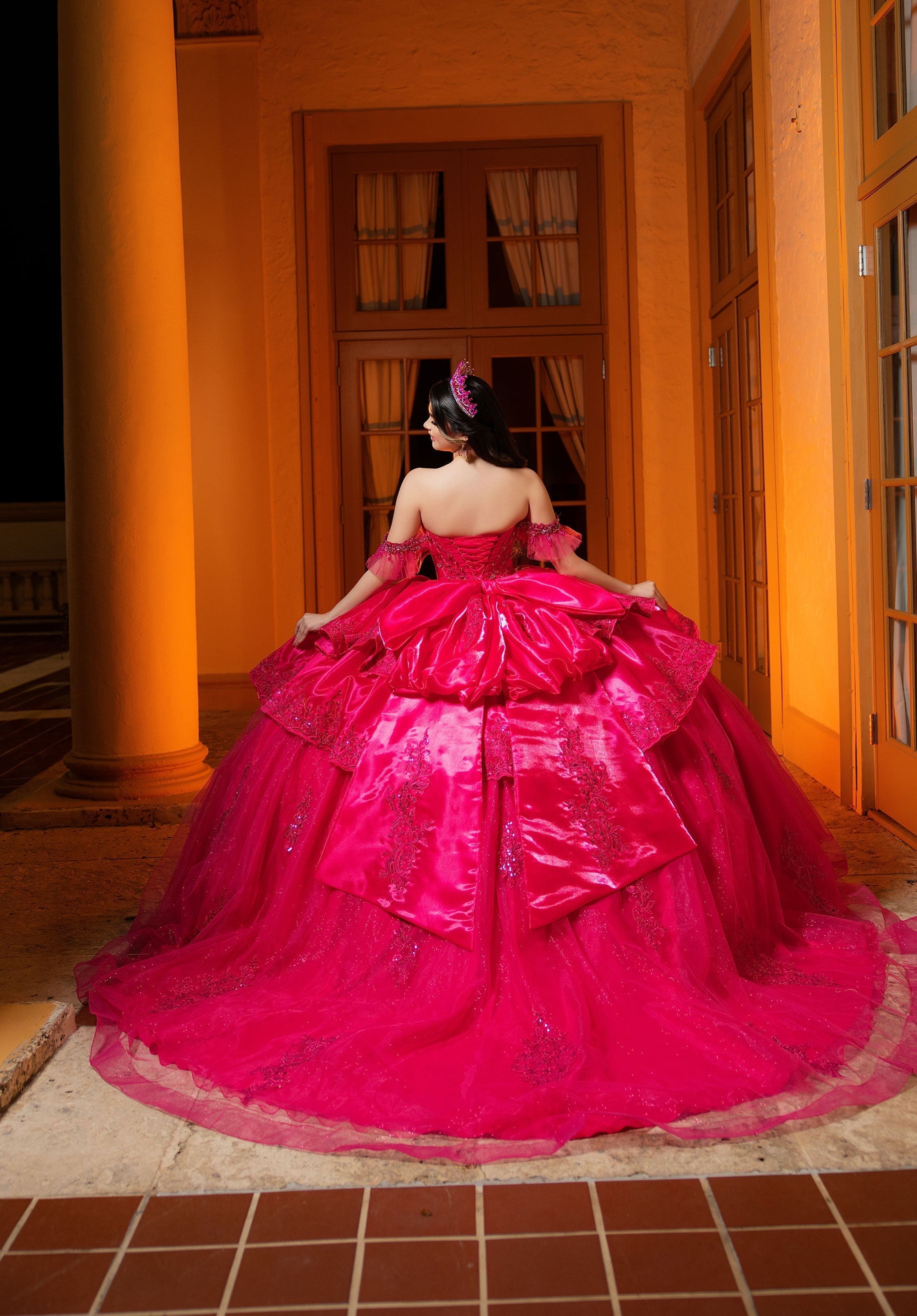 Sweetheart Floor-Length Satin Quinceañera Ball Gown MGNY 4080068