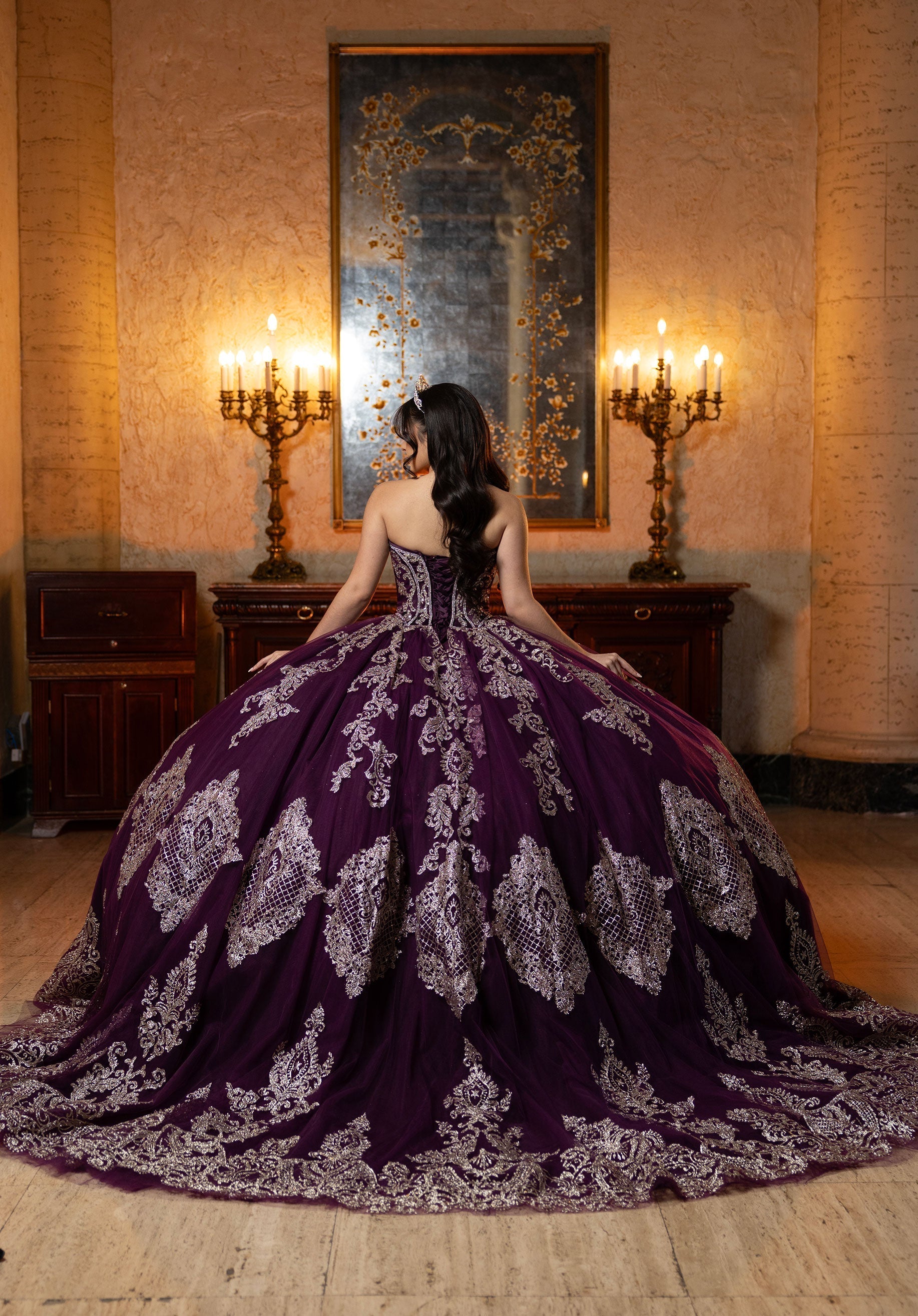 Sweetheart Floor-Length Satin Quinceanera Ball Gown MGNY 4080069