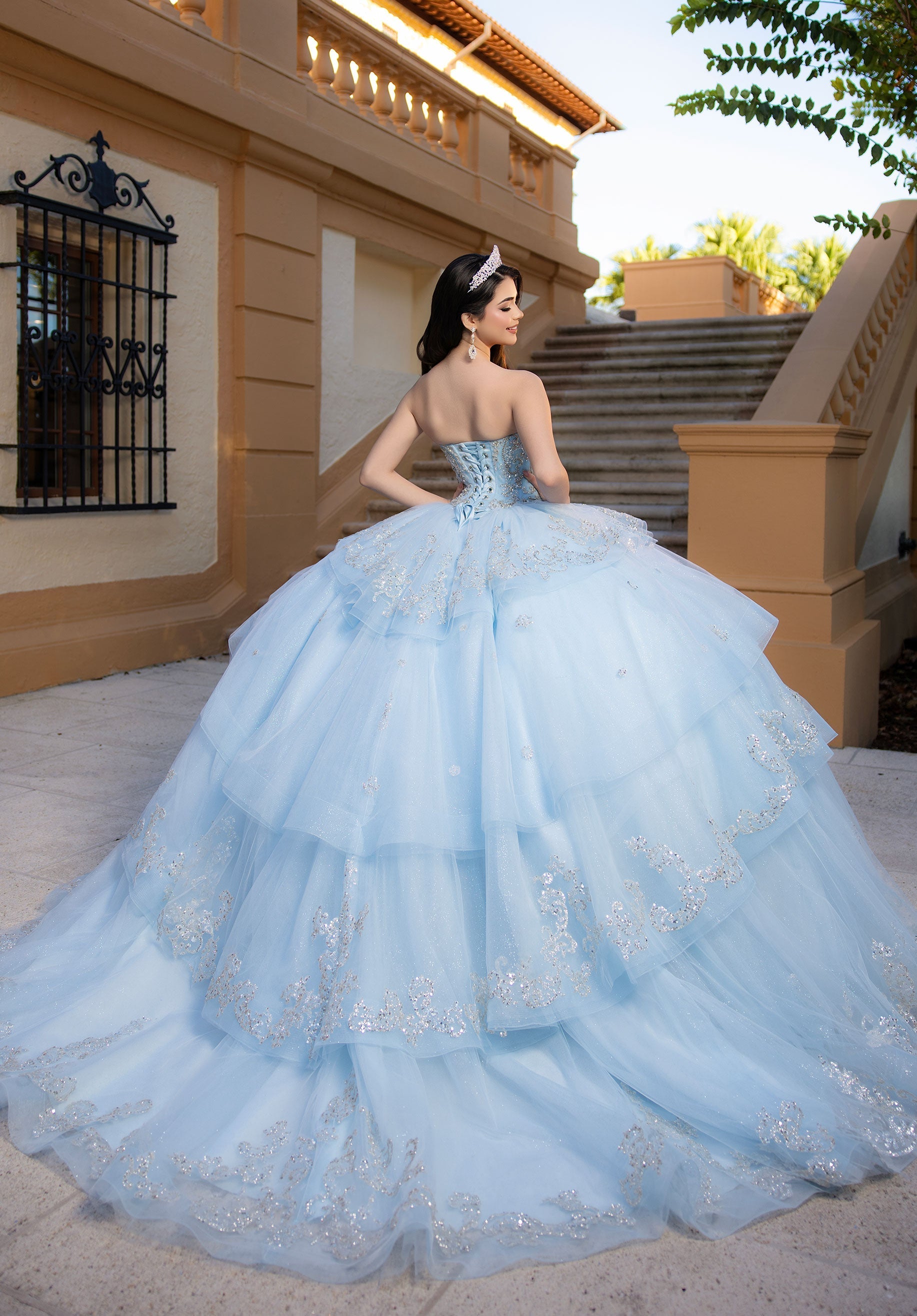 Off-the-Shoulder Floor-Length Tulle Quinceanera Ball Gown MGNY 4080070