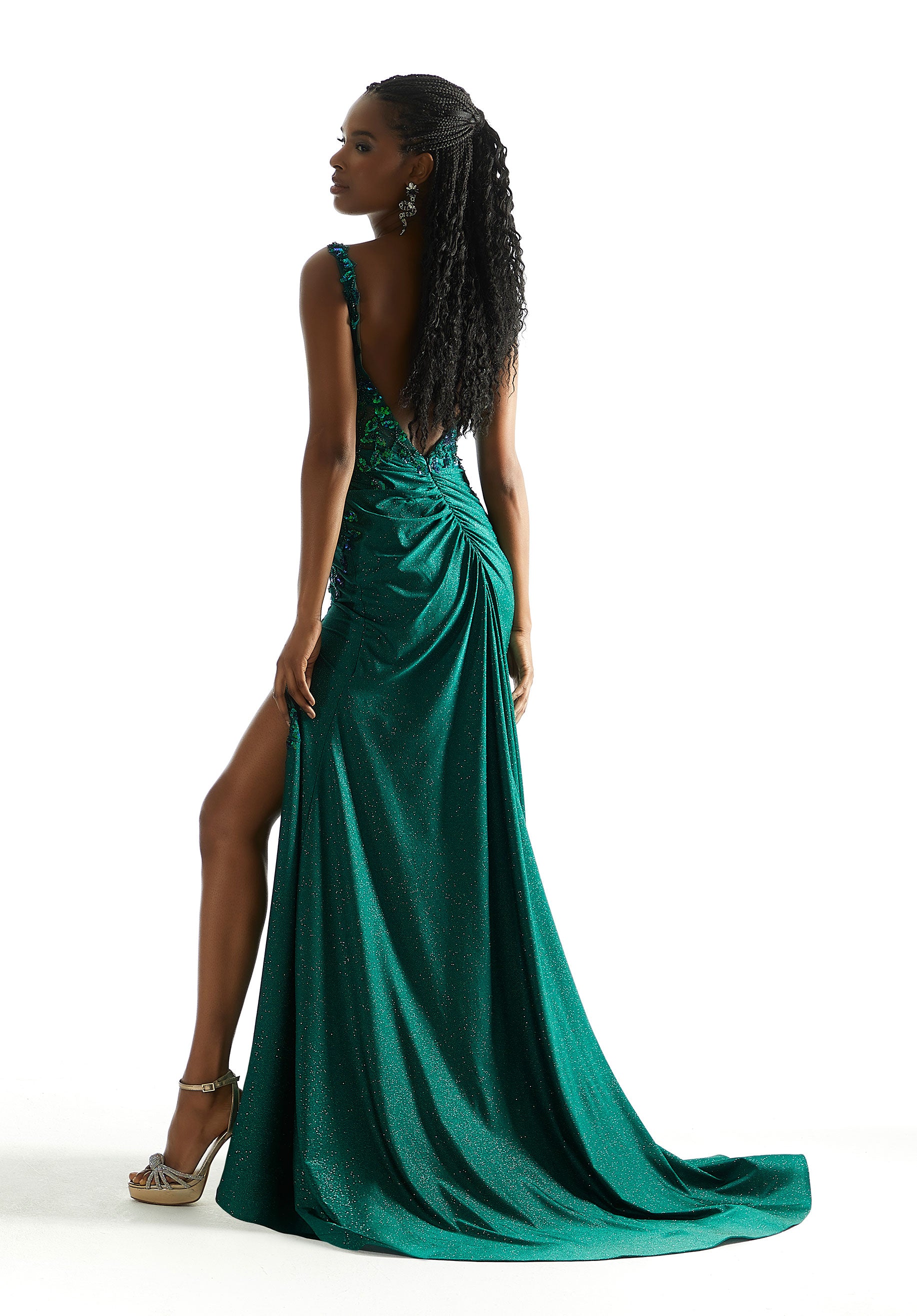 Prom Dresses Fitted Long Formal Sequin Prom Dress Emerald