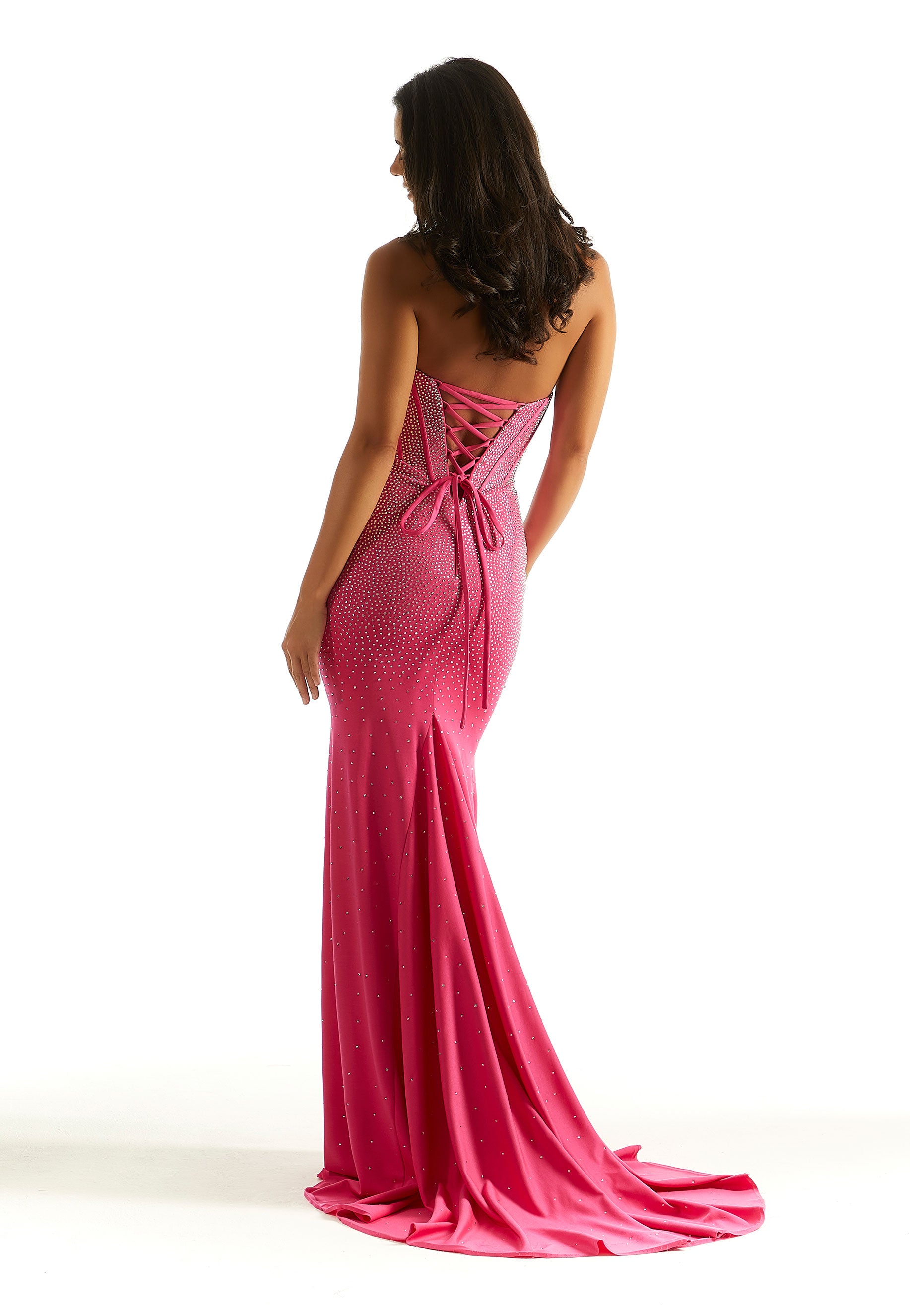 Prom Dresses Formal Long Fitted Corset Prom Dress Hot Pink