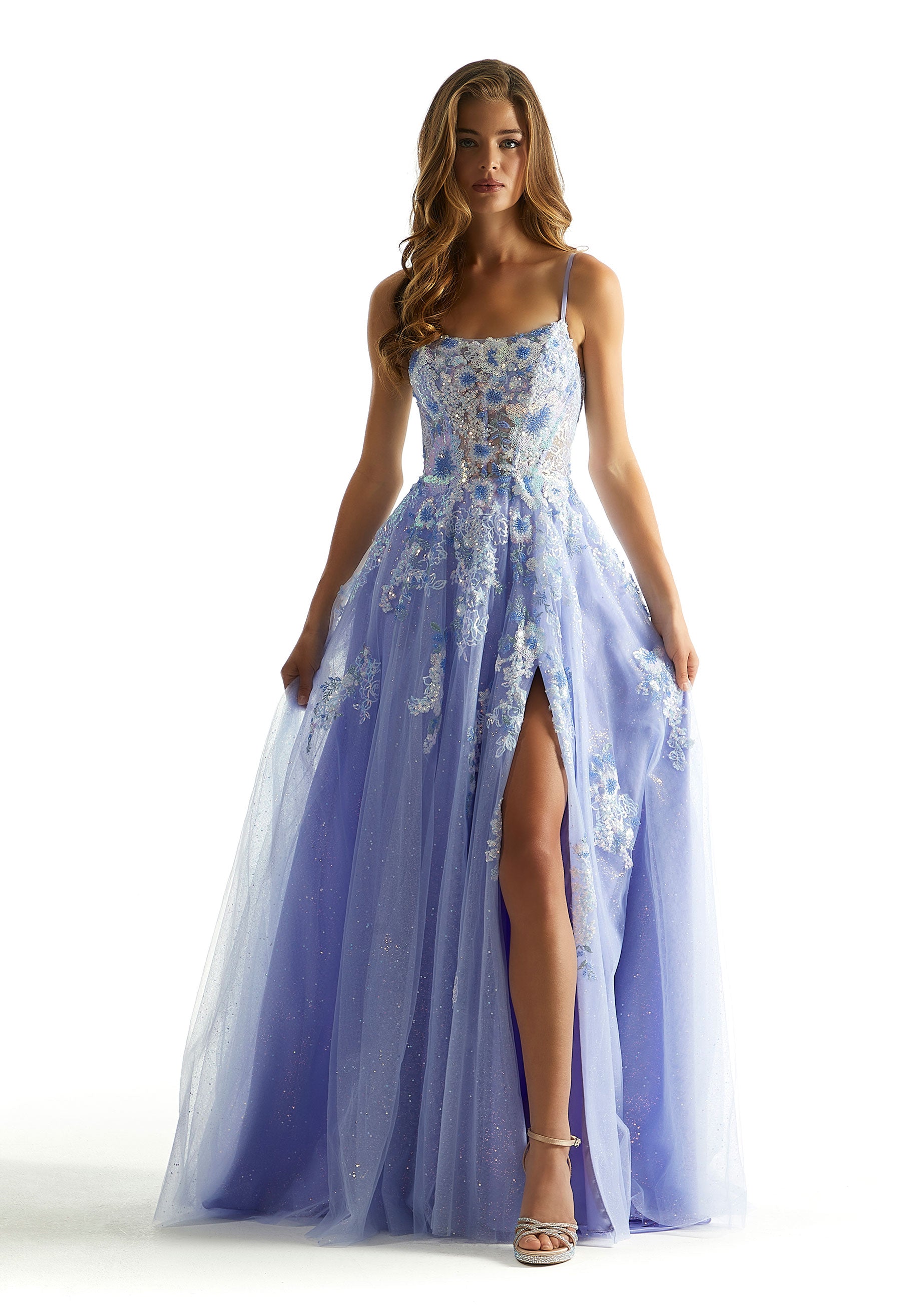 Prom Dresses Long Glitter A Line Sequin Prom Dress Periwinkle