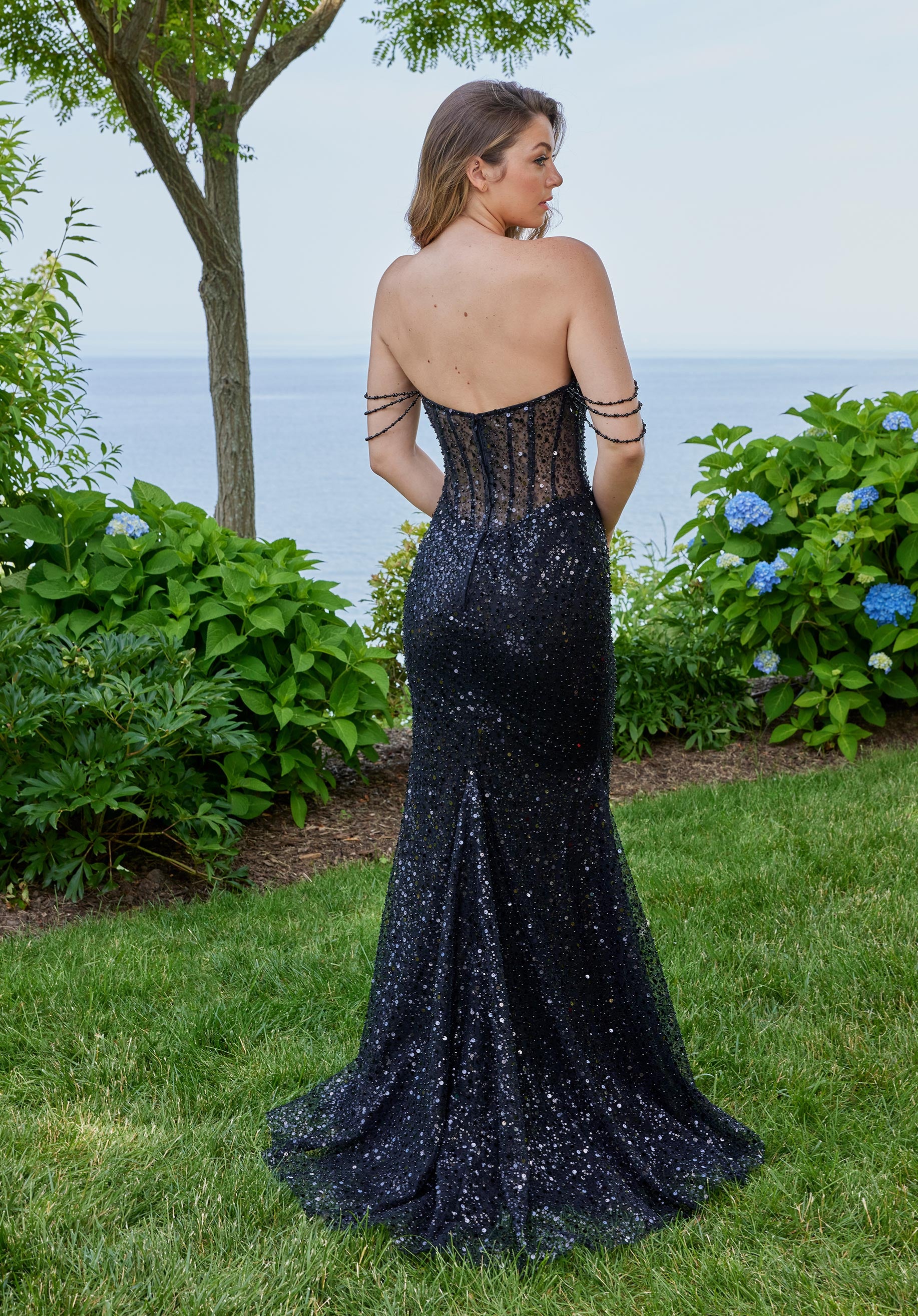 Prom Dresses Long Formal Sequin Glitter Prom Dress Black