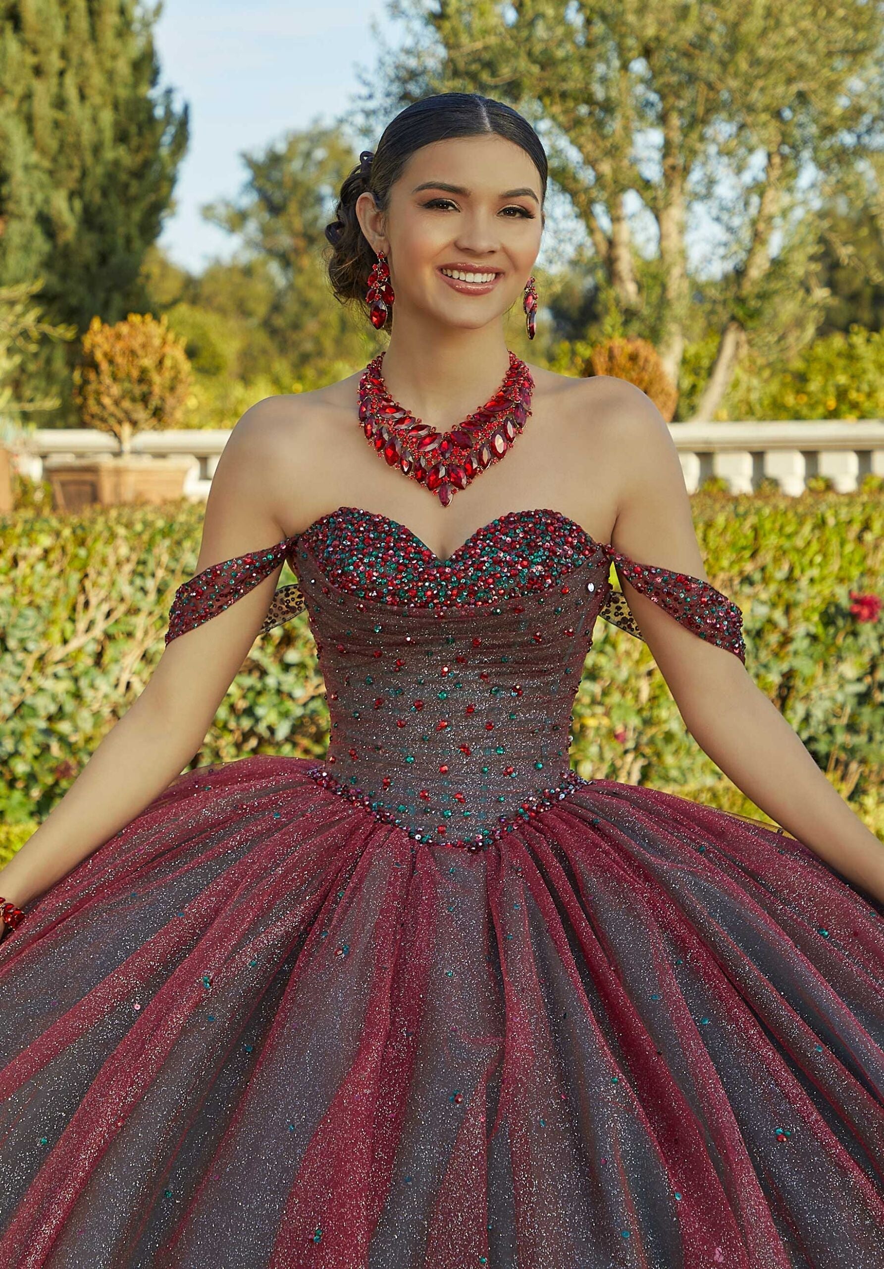 Sweetheart Floor-Length Tulle Quinceañera Ball Gown MGNY 60184