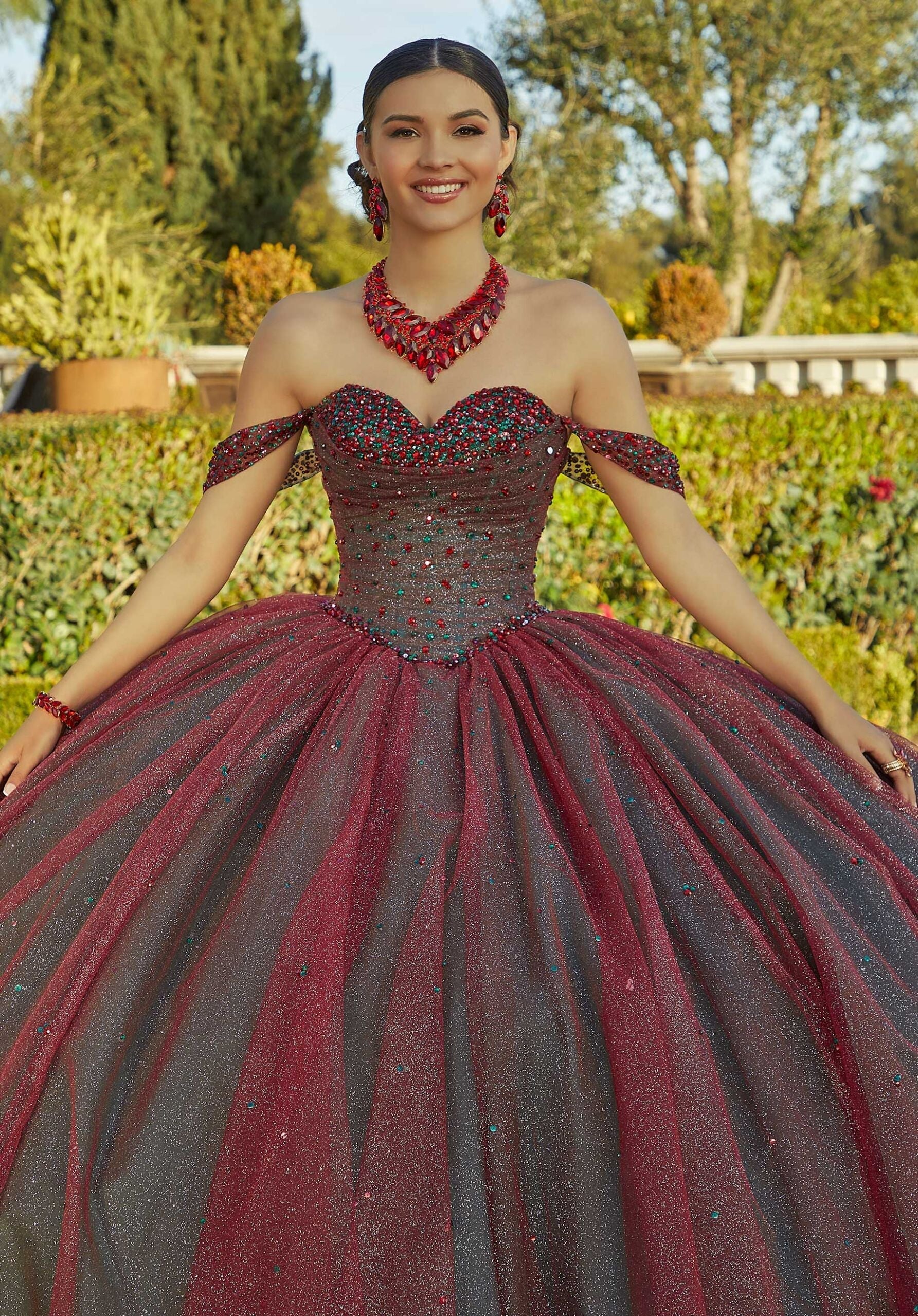 Sweetheart Floor-Length Tulle Quinceañera Ball Gown MGNY 60184