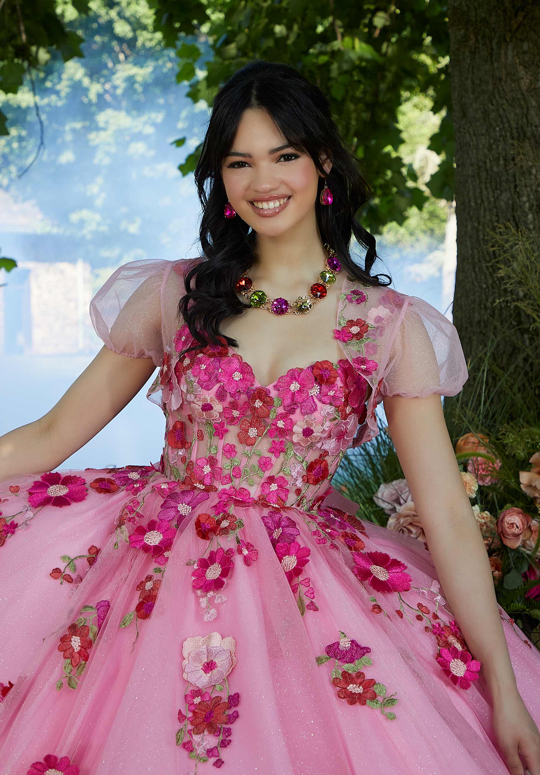 Off-the-Shoulder Floor-Length Tulle Quinceañera Ball Gown MGNY Madeline Gardner New York 60197