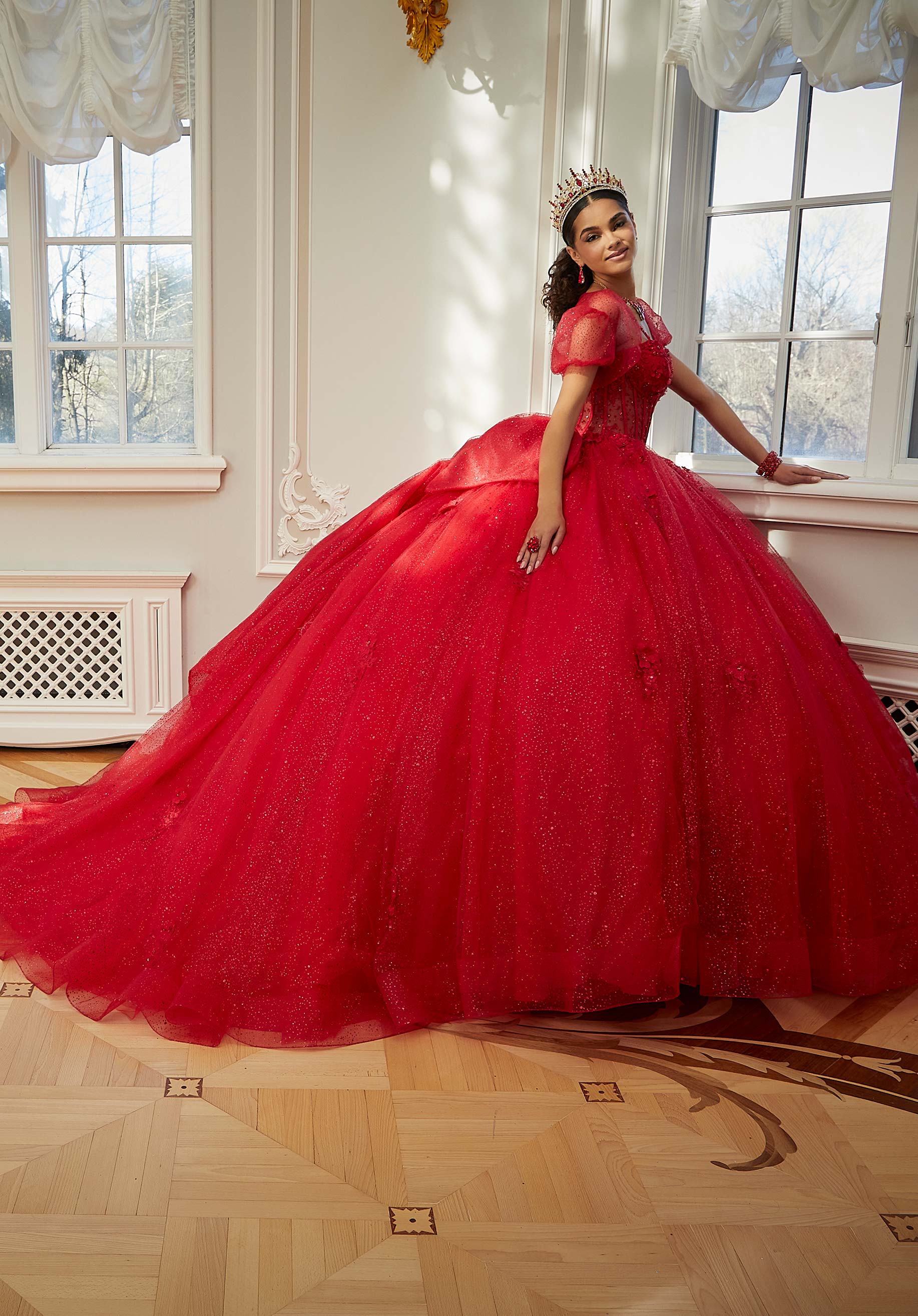 Sweetheart Floor-Length Tulle Quinceañera Ball Gown MGNY Madeline Gardner New York 60206