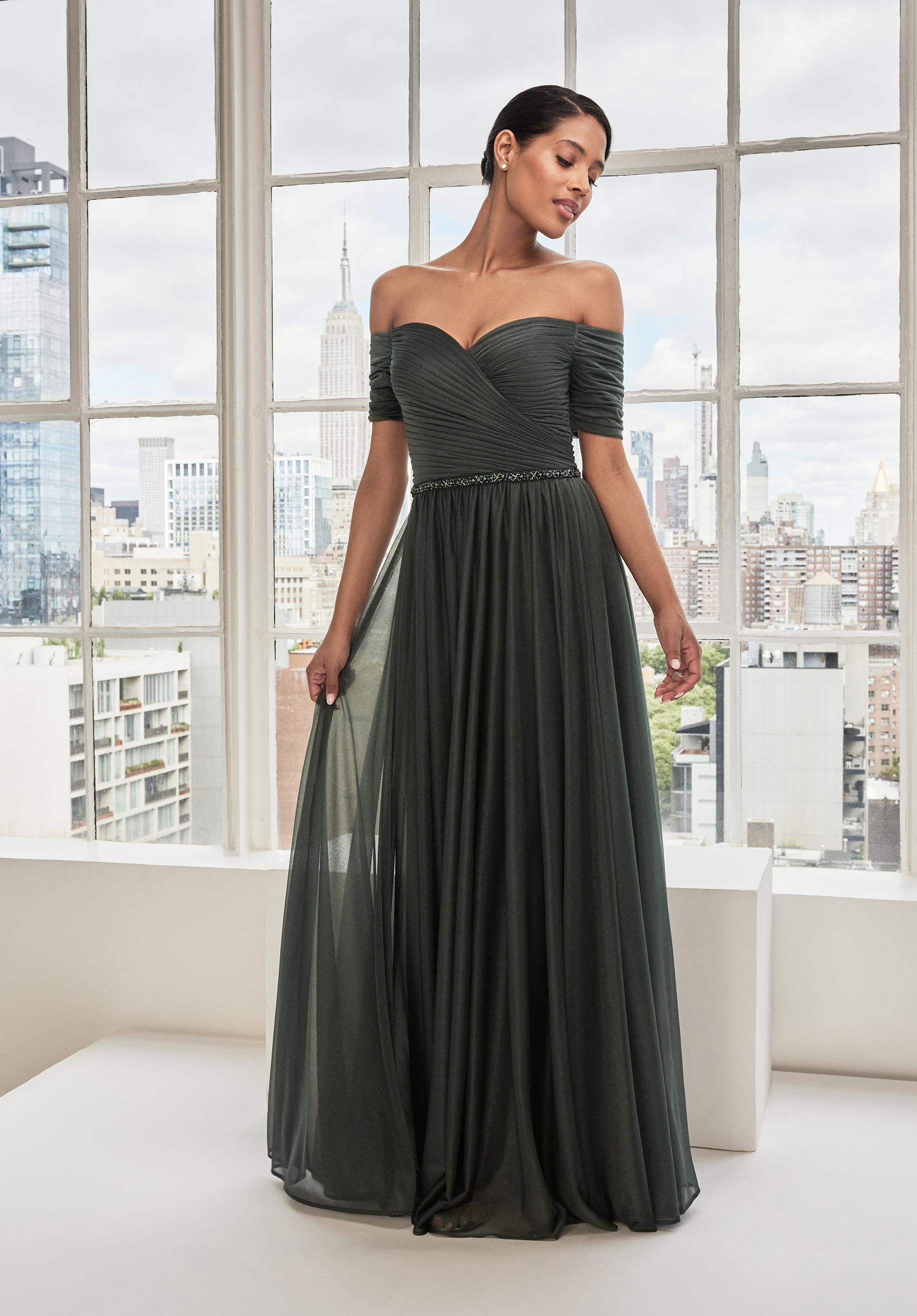 Spruce MGNY Madeline Gardner New York 73113 A Line Long Formal Evening