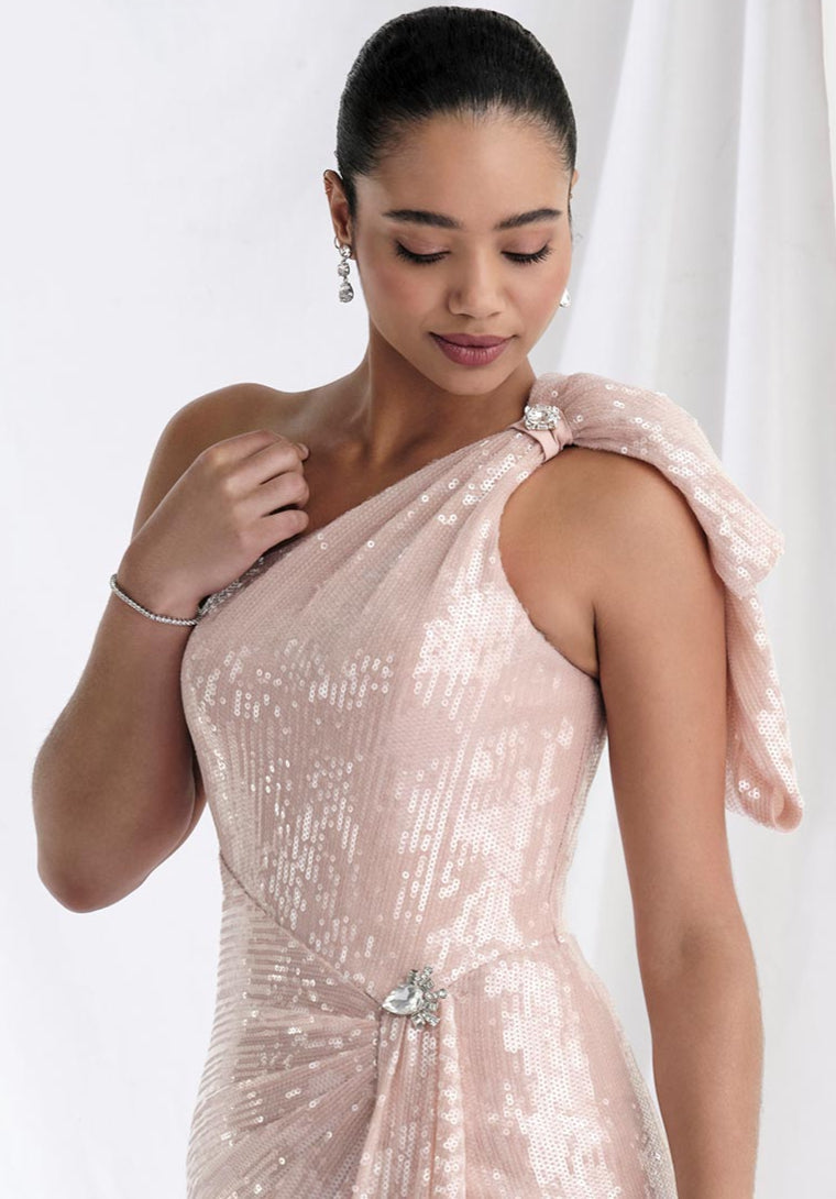Formal Dresses Sequin Long Formal Dress Blush