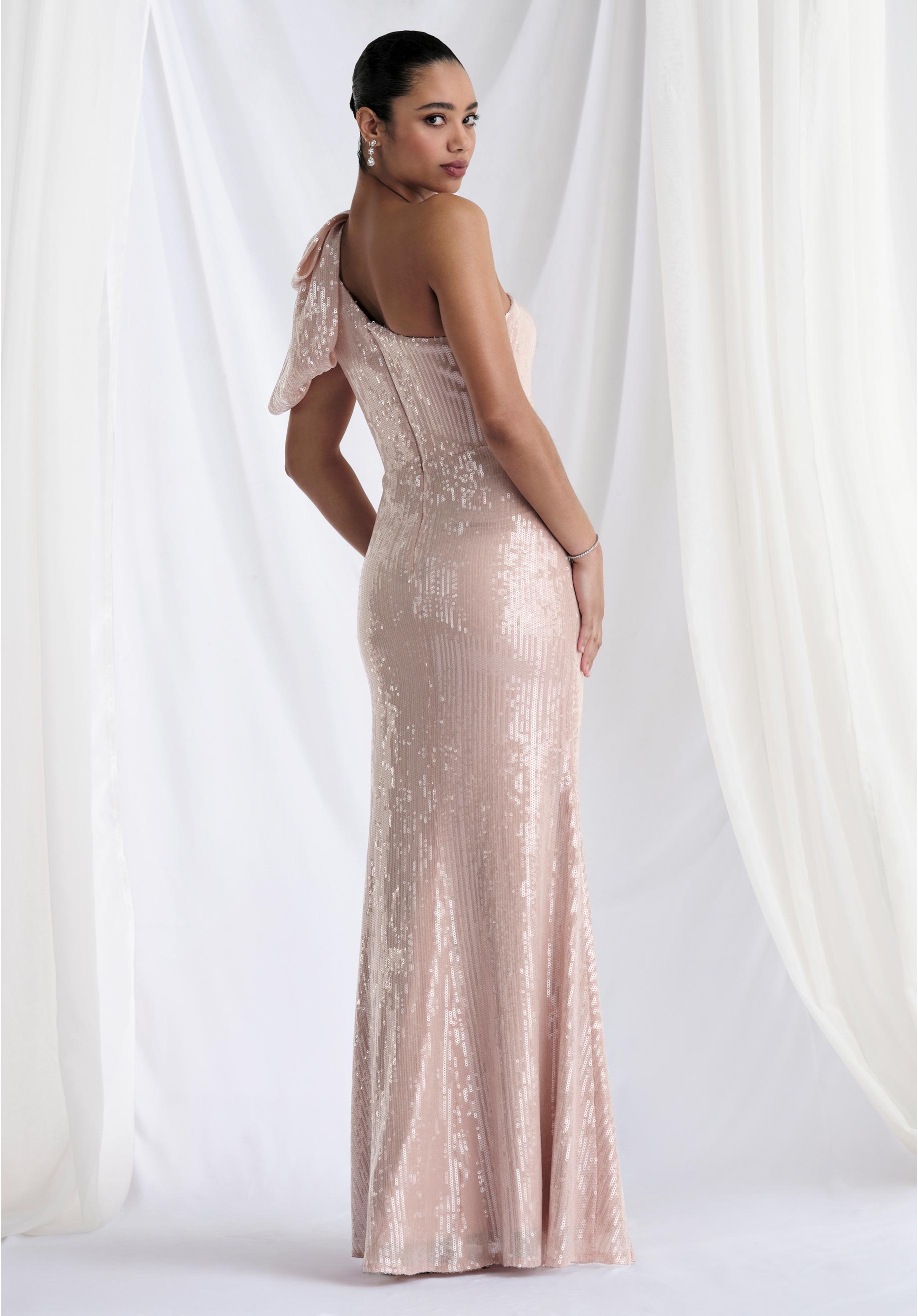 Formal Dresses Sequin Long Formal Dress Blush