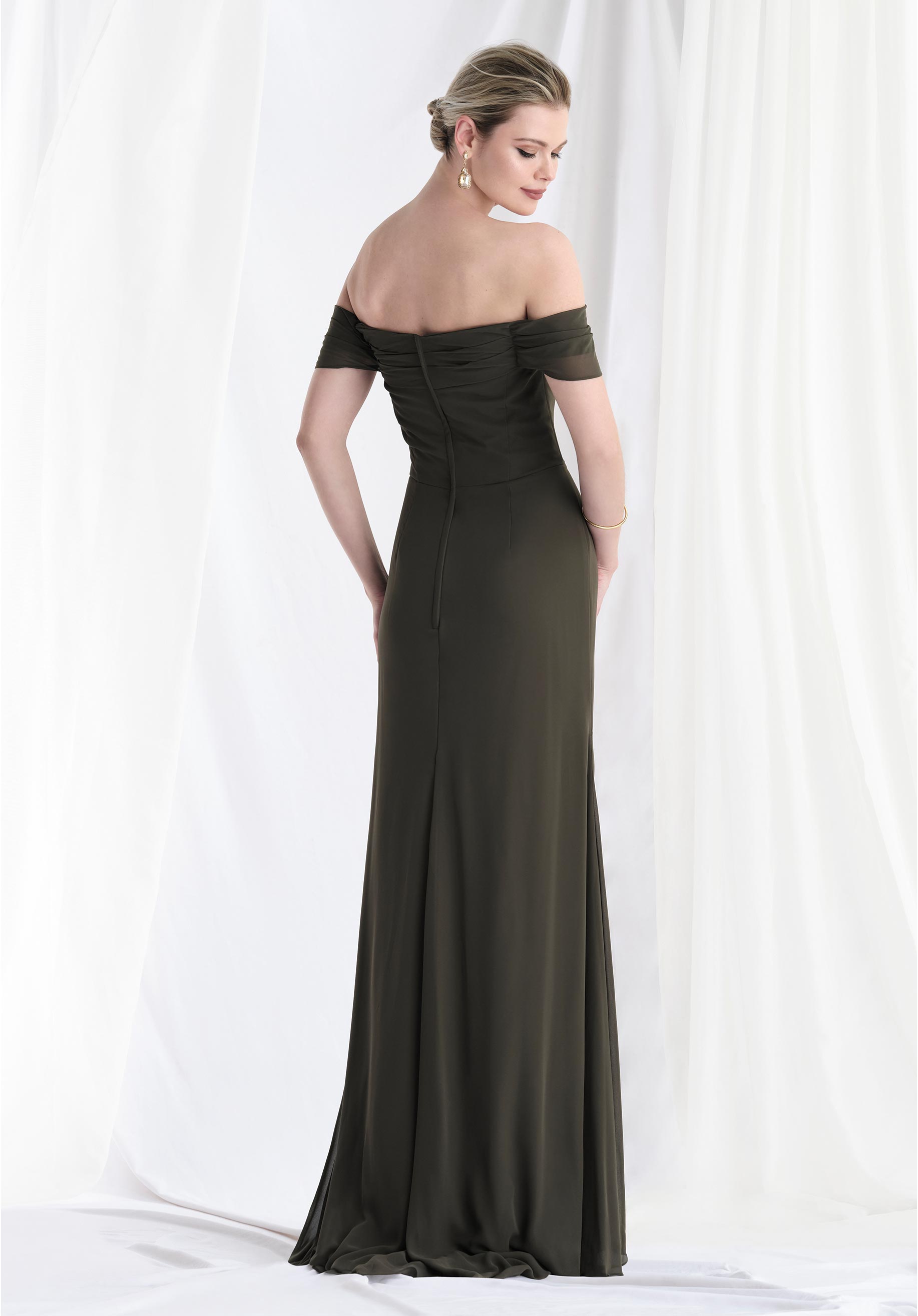 Mother of the Bride Dresses Ruffle Long Formal Mother of the Bride Dress Thyme