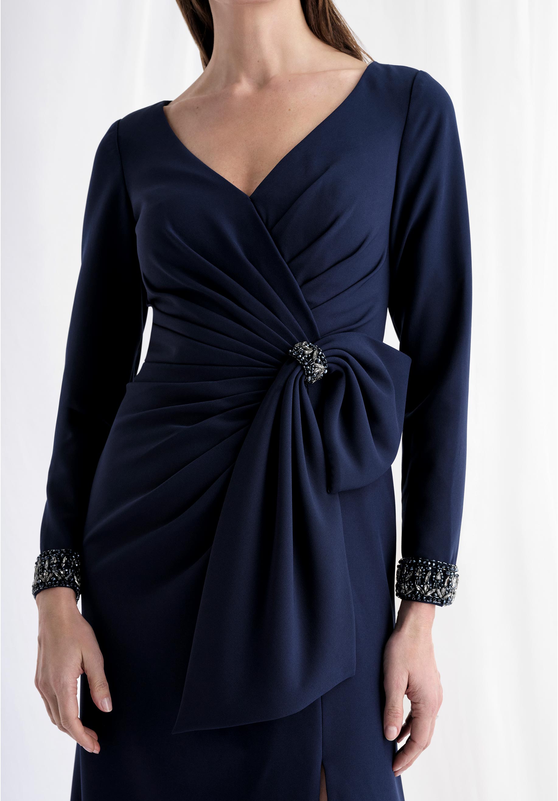 Mother of the Bride Dresses Formal Long Sleeve Mother of the Bride Dress Navy
