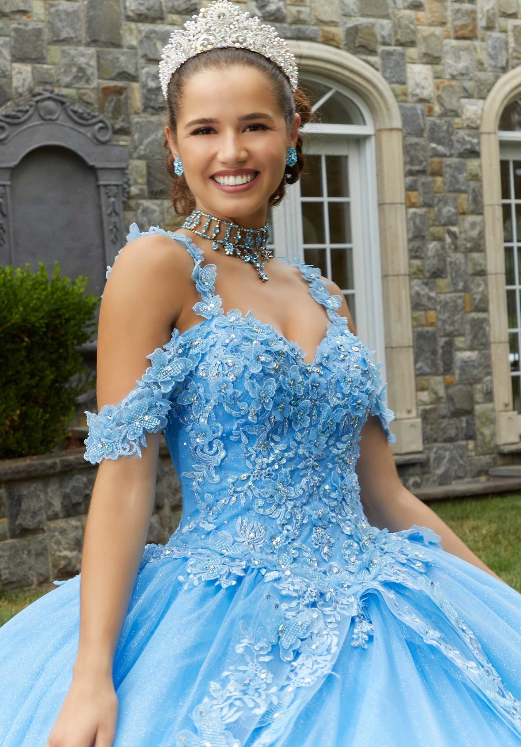 Sweetheart Floor-Length Tulle Quinceañera Ball Gown MGNY Madeline Gardner New York 89414
